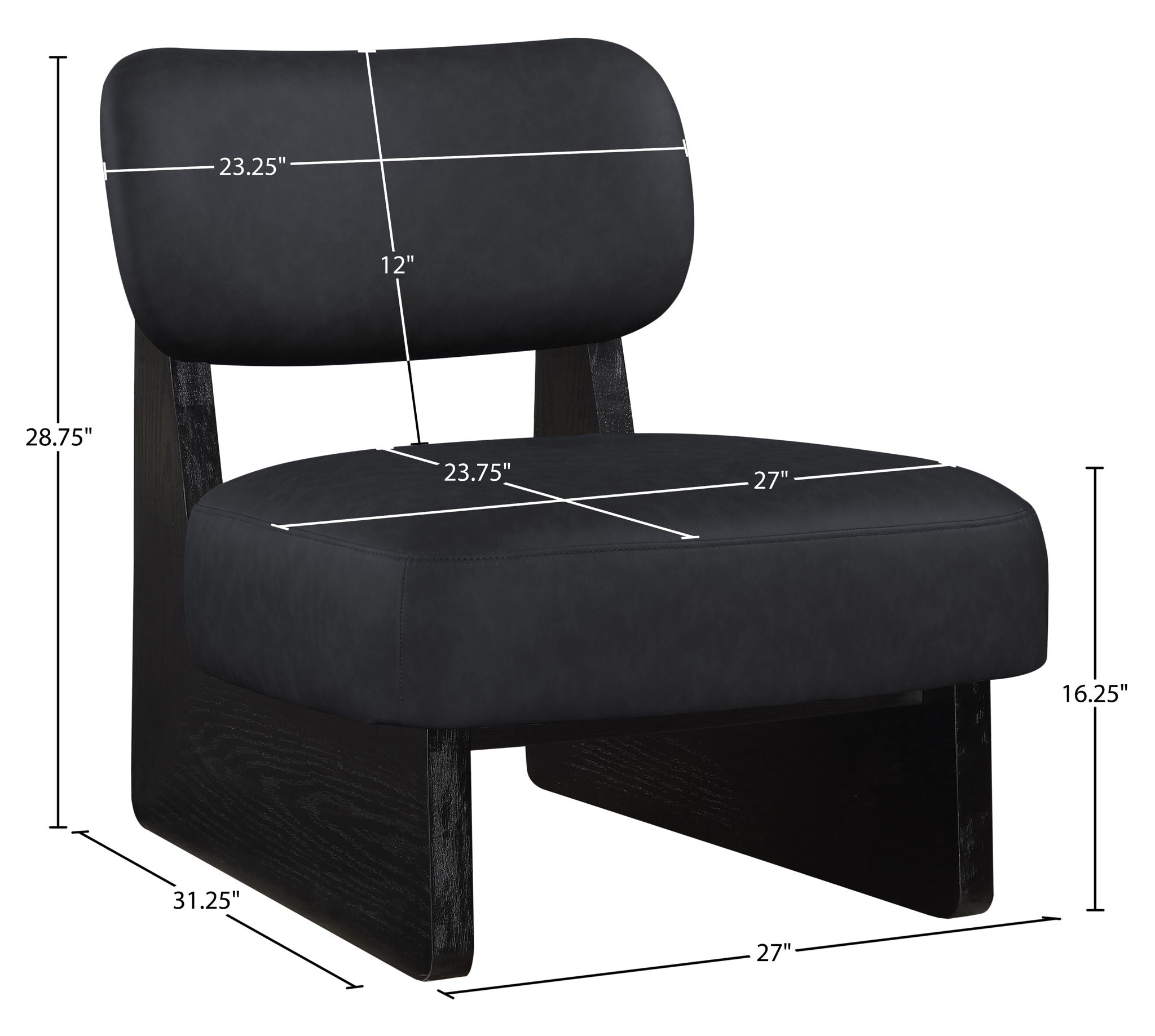 Vetra - Vegan Leather Upholstered Accent Chair With Black Base