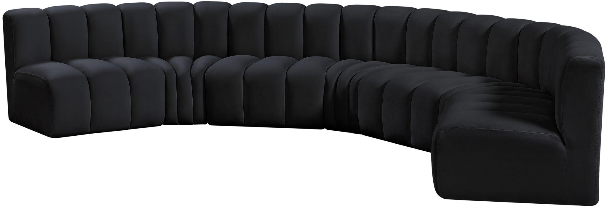 Arc - Velvet 7 Piece U-Shaped Modular Sofa