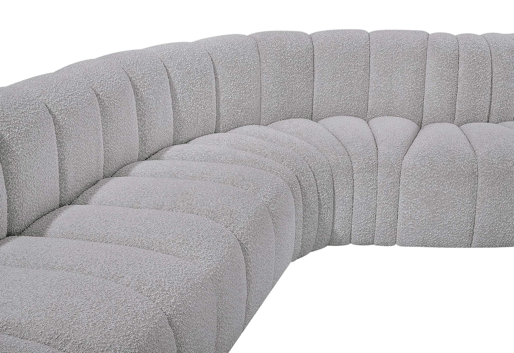 Arc - Boucle Fabric 4 Piece Corner Modular Sofa