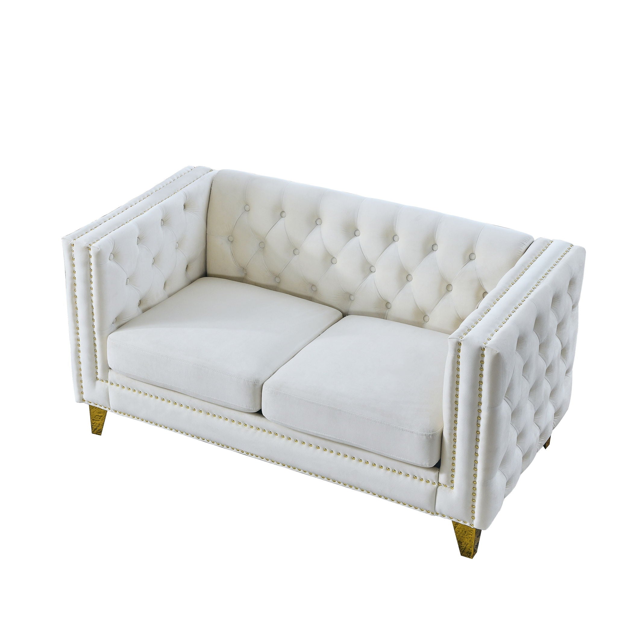 Upholstered Couch Sofa With Button Tufting For Living Room