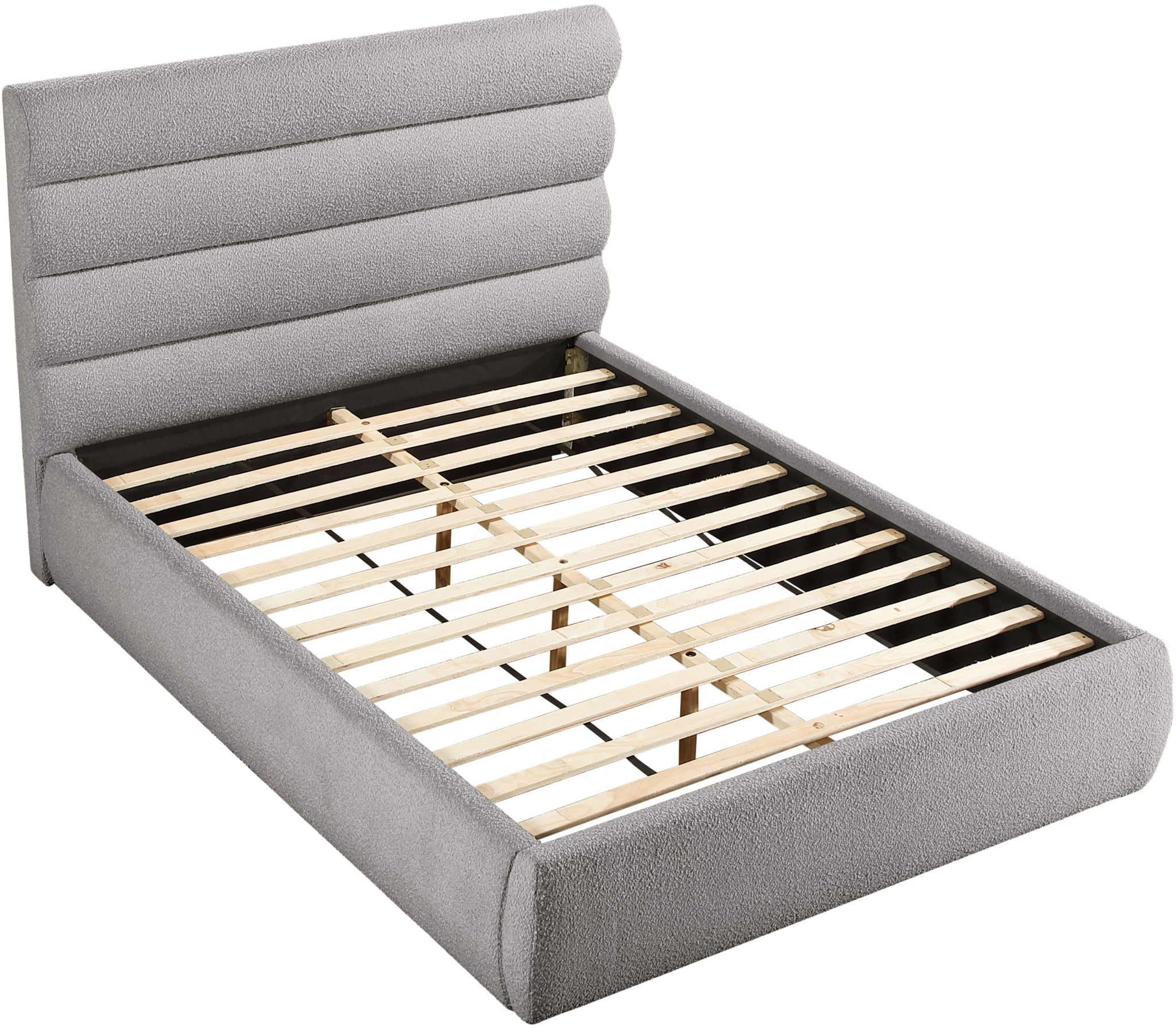 Adam - Boucle Fabric Bed With 52" Headboard