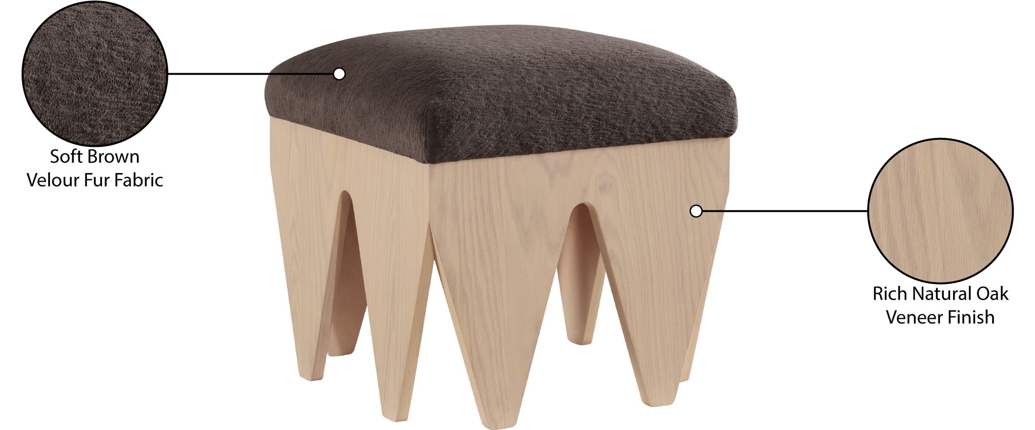 Altair - Fabric Bench - Light Brown Base