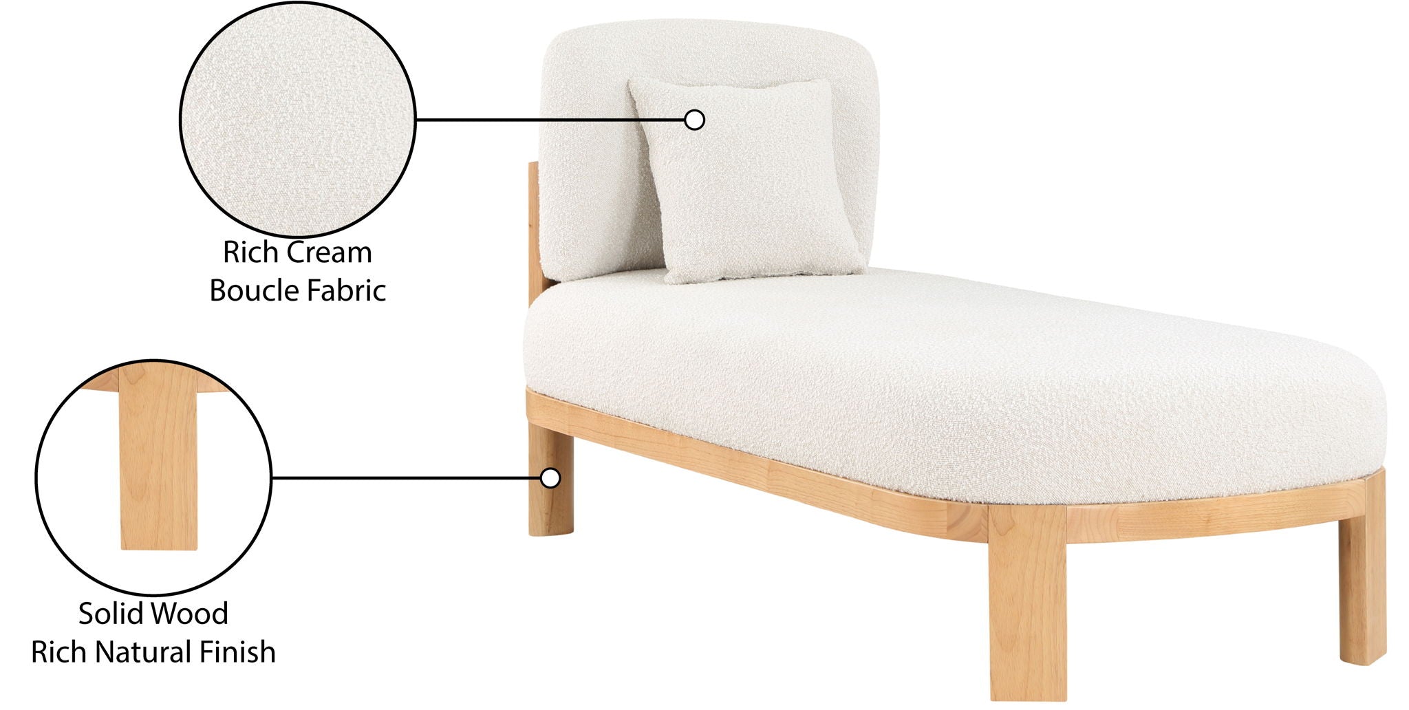 Maybourne - Chaise / Bench With Natural Frame