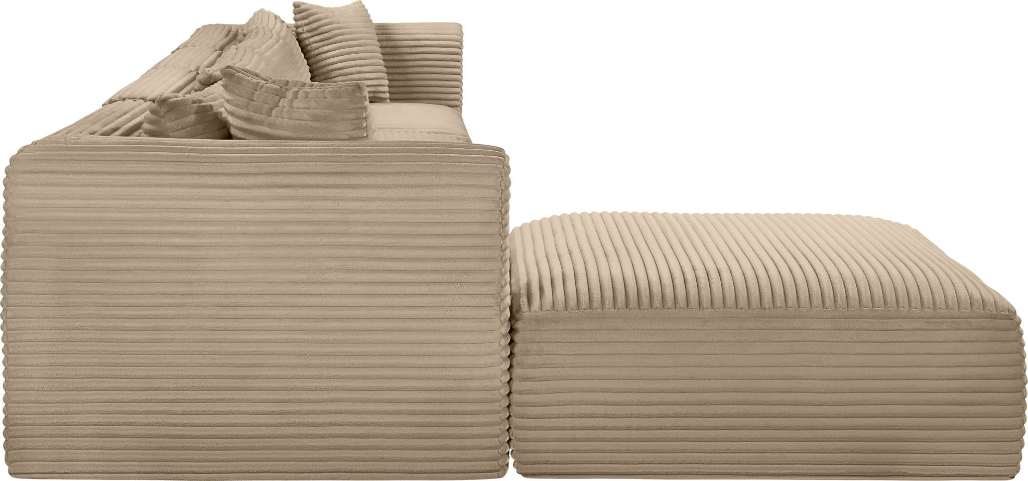Shaggy - Fabric 5 Piece Modular Sectional With Ottoman