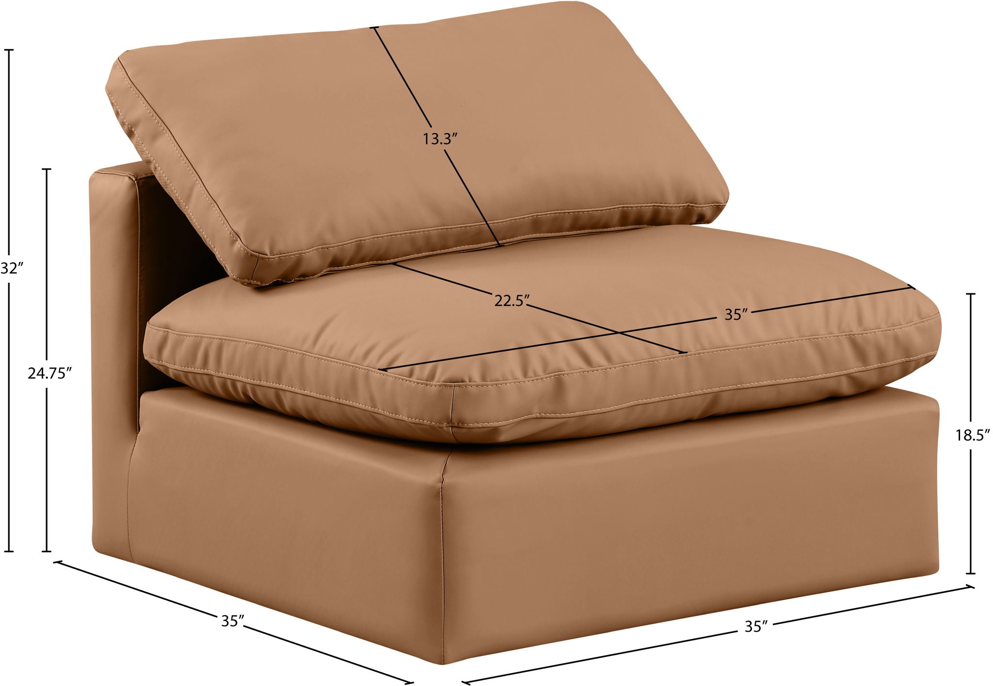 Indulge - Faux Leather Armless Chair