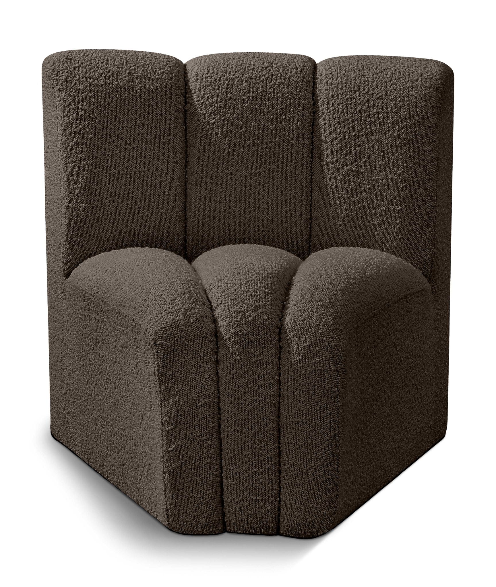 Arc - Boucle Fabric Curved Corner Chair
