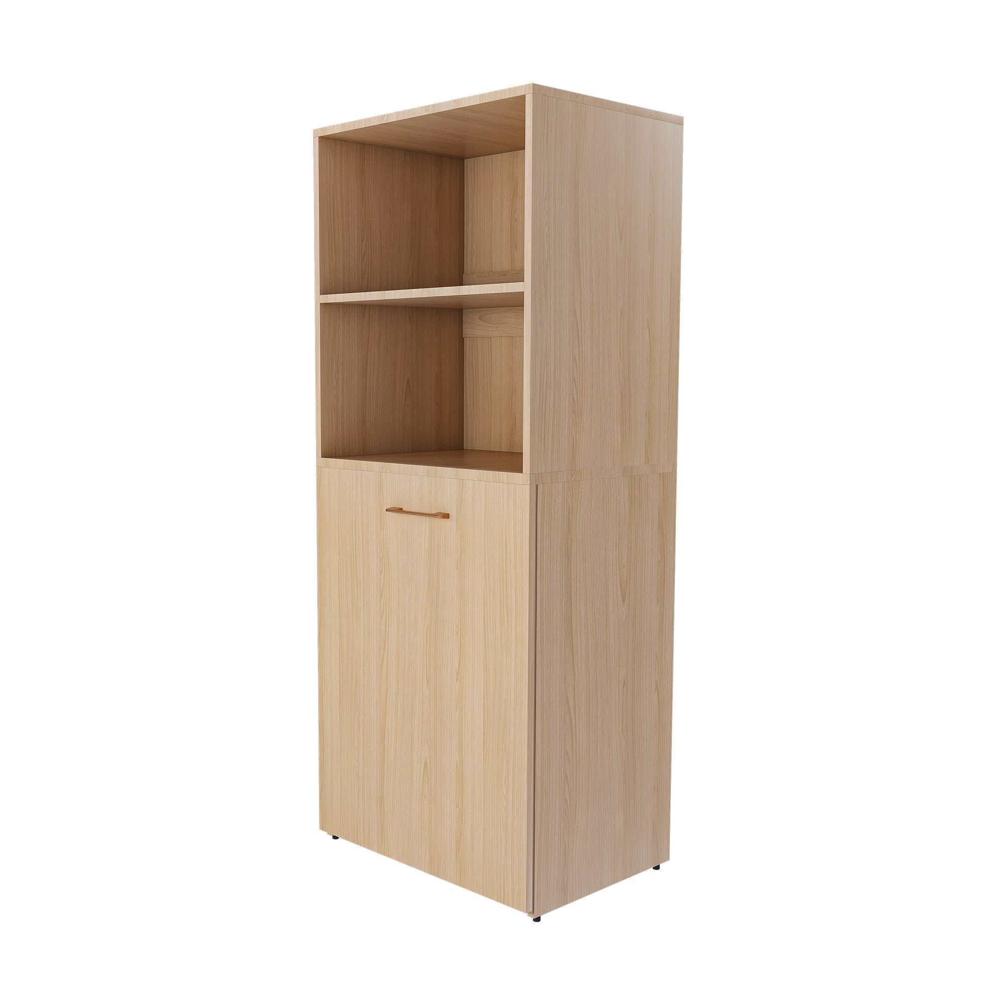 Stretchable Office Desk With Storage Shelves And Mobile Wheels