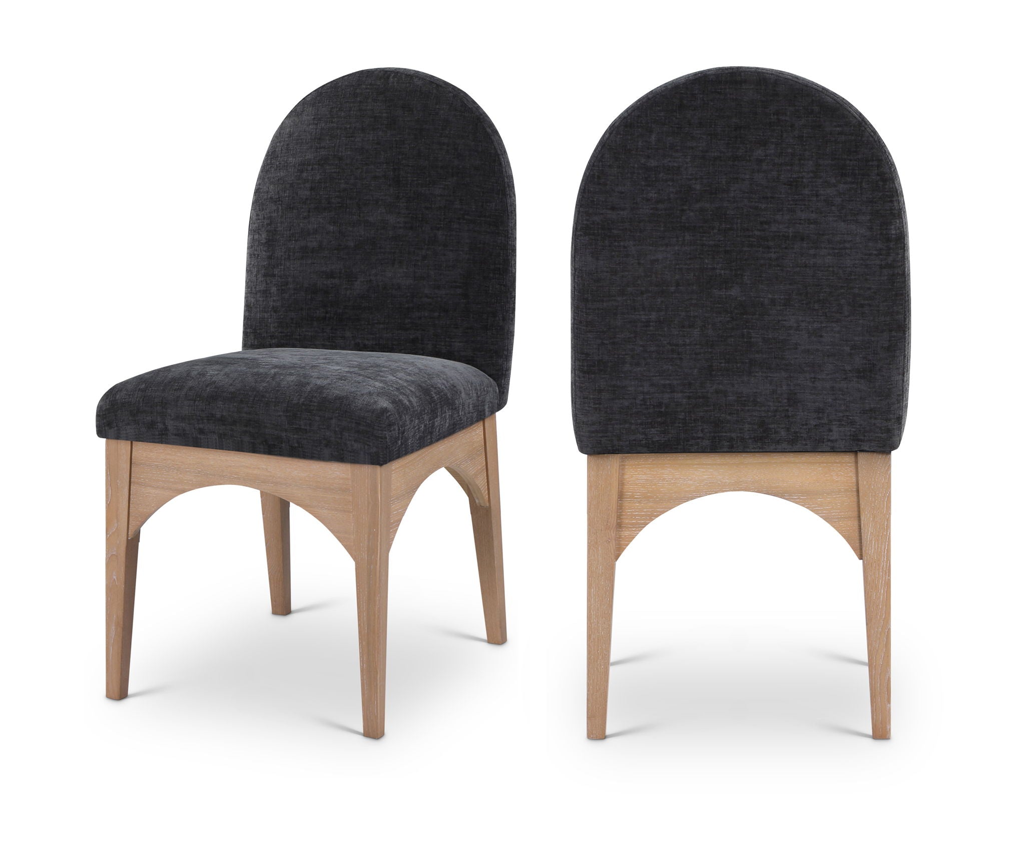 Waldorf - Chenille Dining Side Chair With Natural Legs