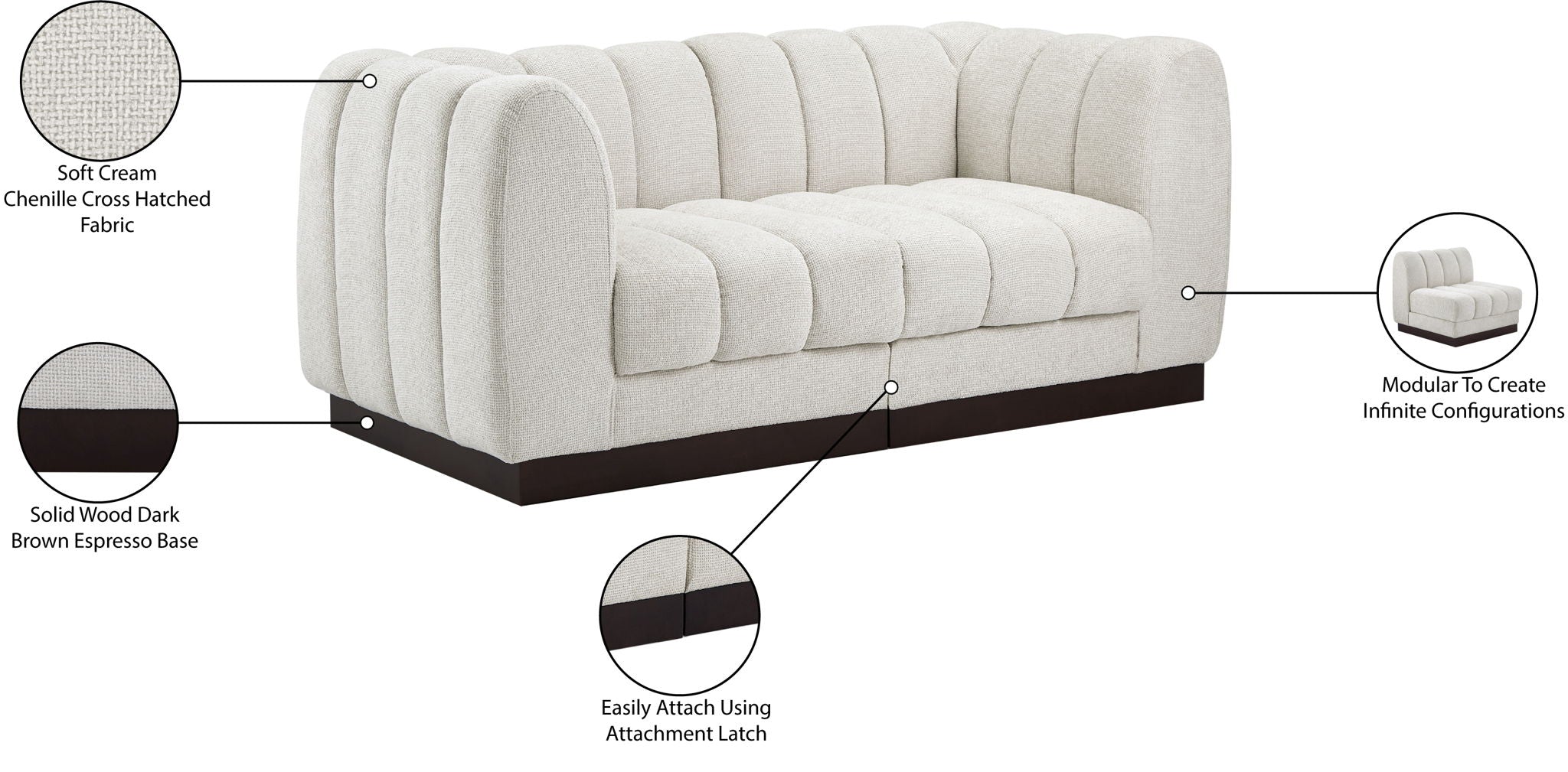 Quinn - 2 Seat Modular Sofa