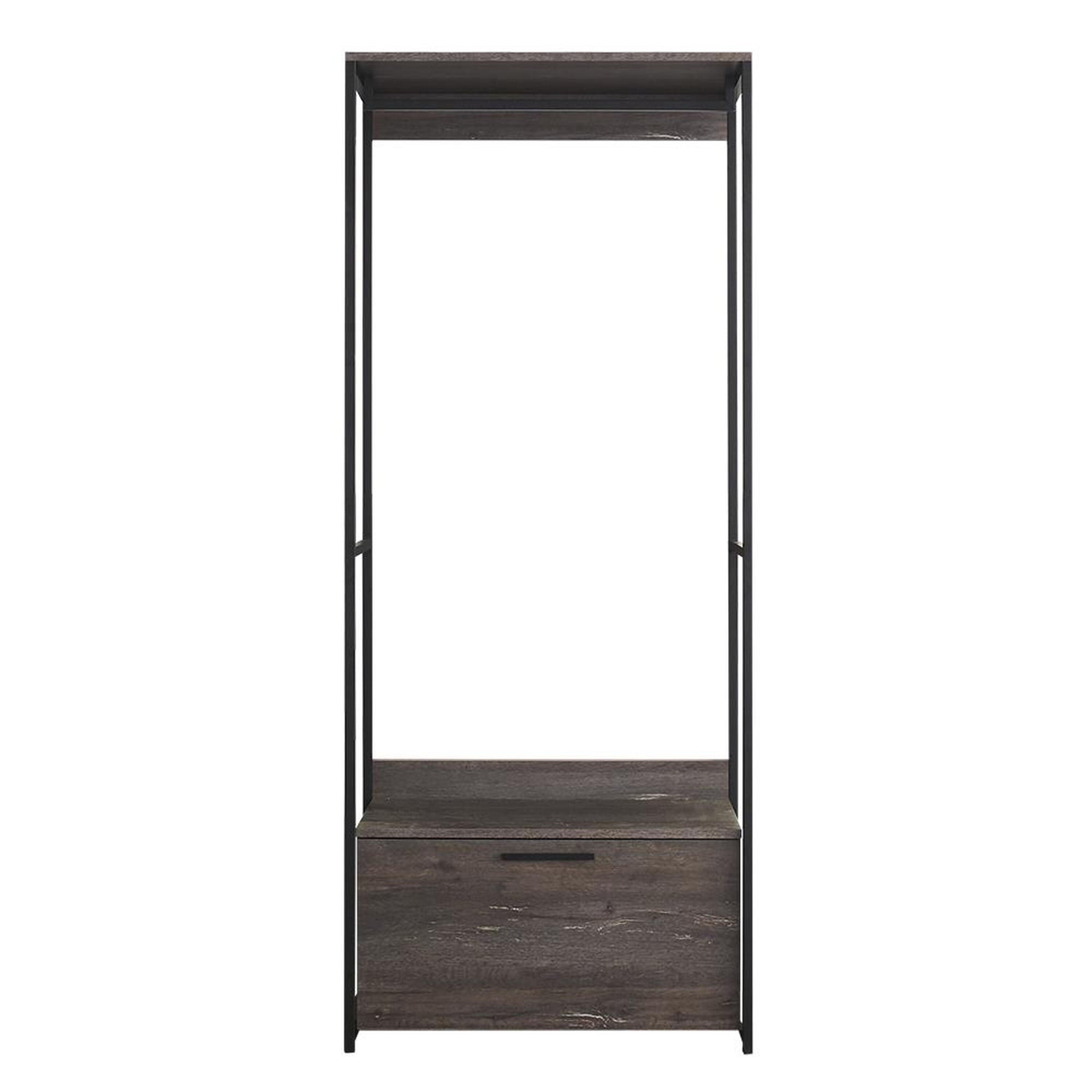 Monica - Walk-In Closet System With Modular Design - Rustic