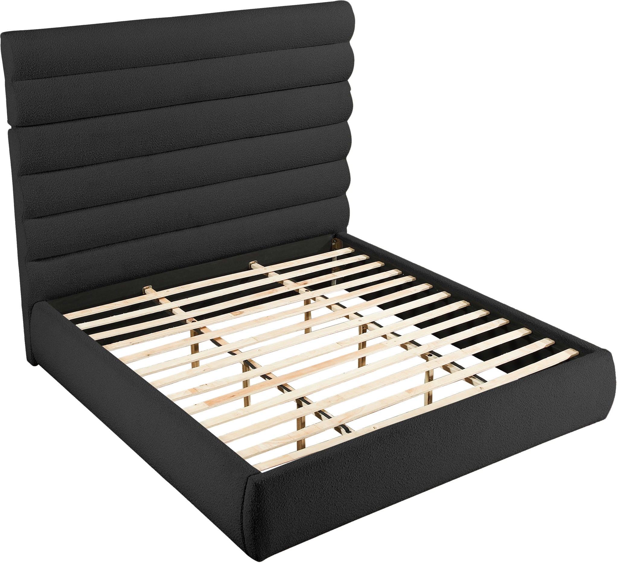 Adam - Boucle Fabric Bed With 70.5" Headboard