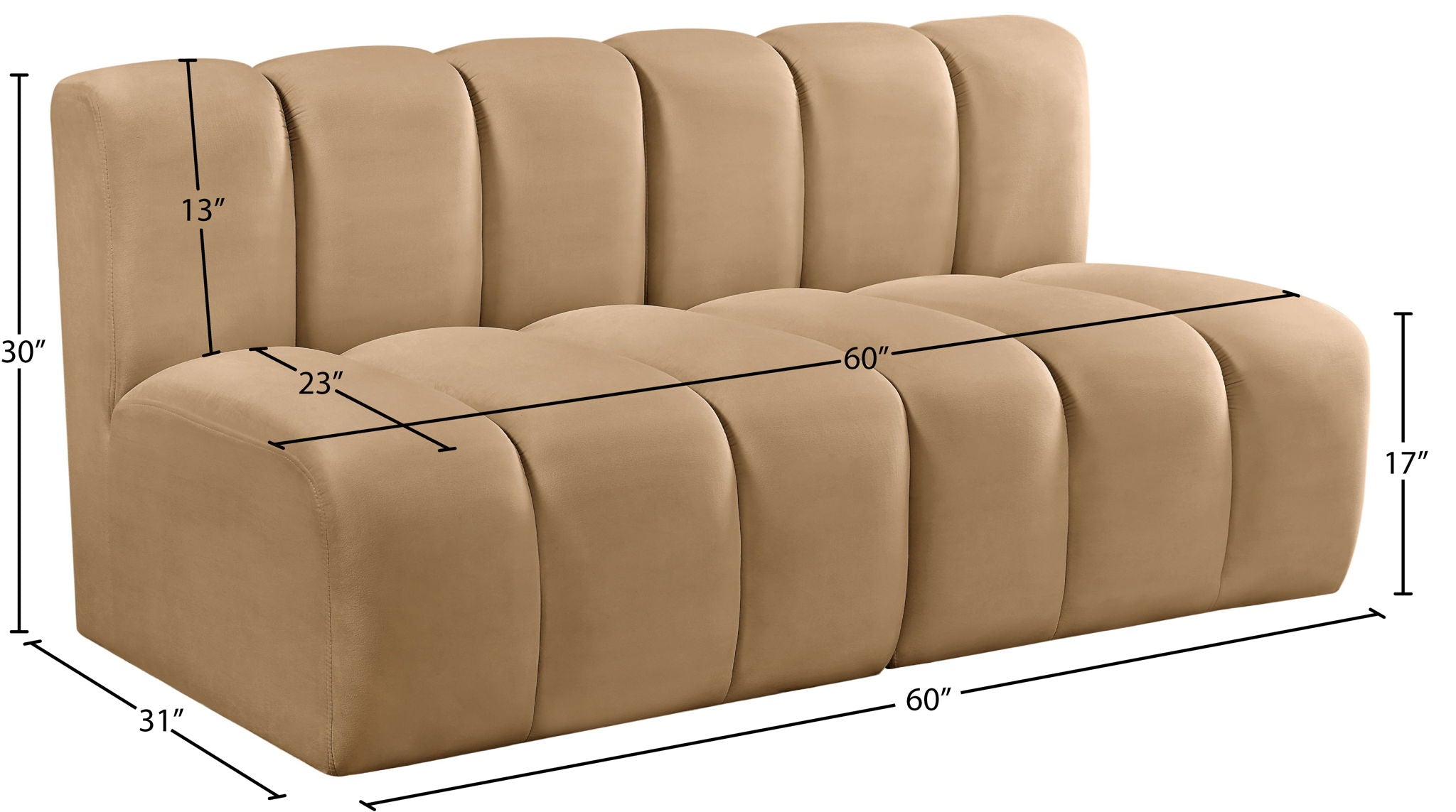 Arc - Velvet 2 Seats Modular Sofa
