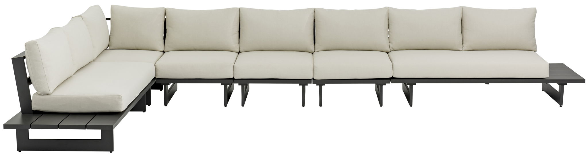 Maldives - 6 Piece Water Resistant Outdoor Patio Modular Sectional With Gray Base