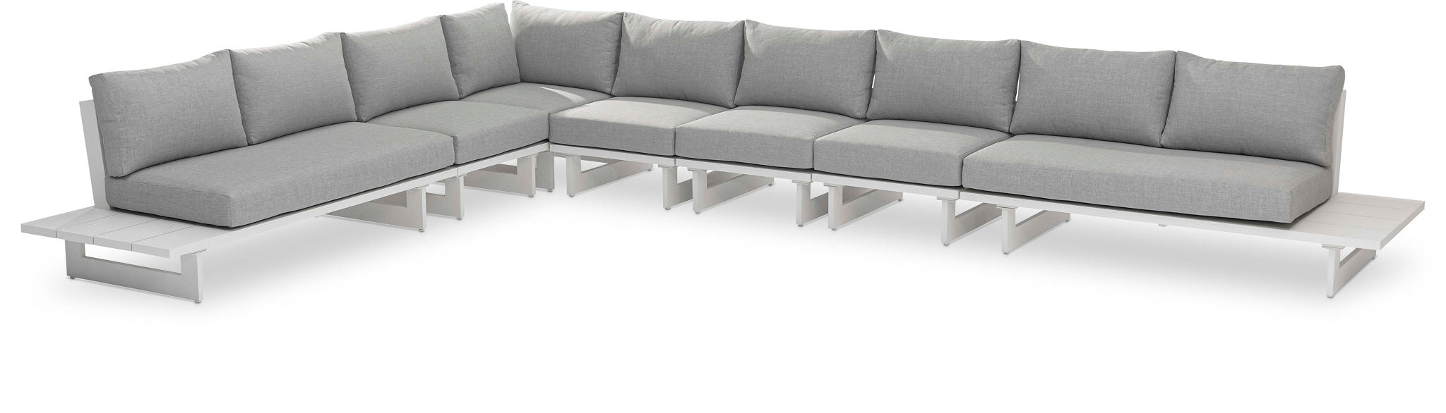 Maldives - 7 Piece Water Resistant Outdoor Patio Modular Sectional With White Base