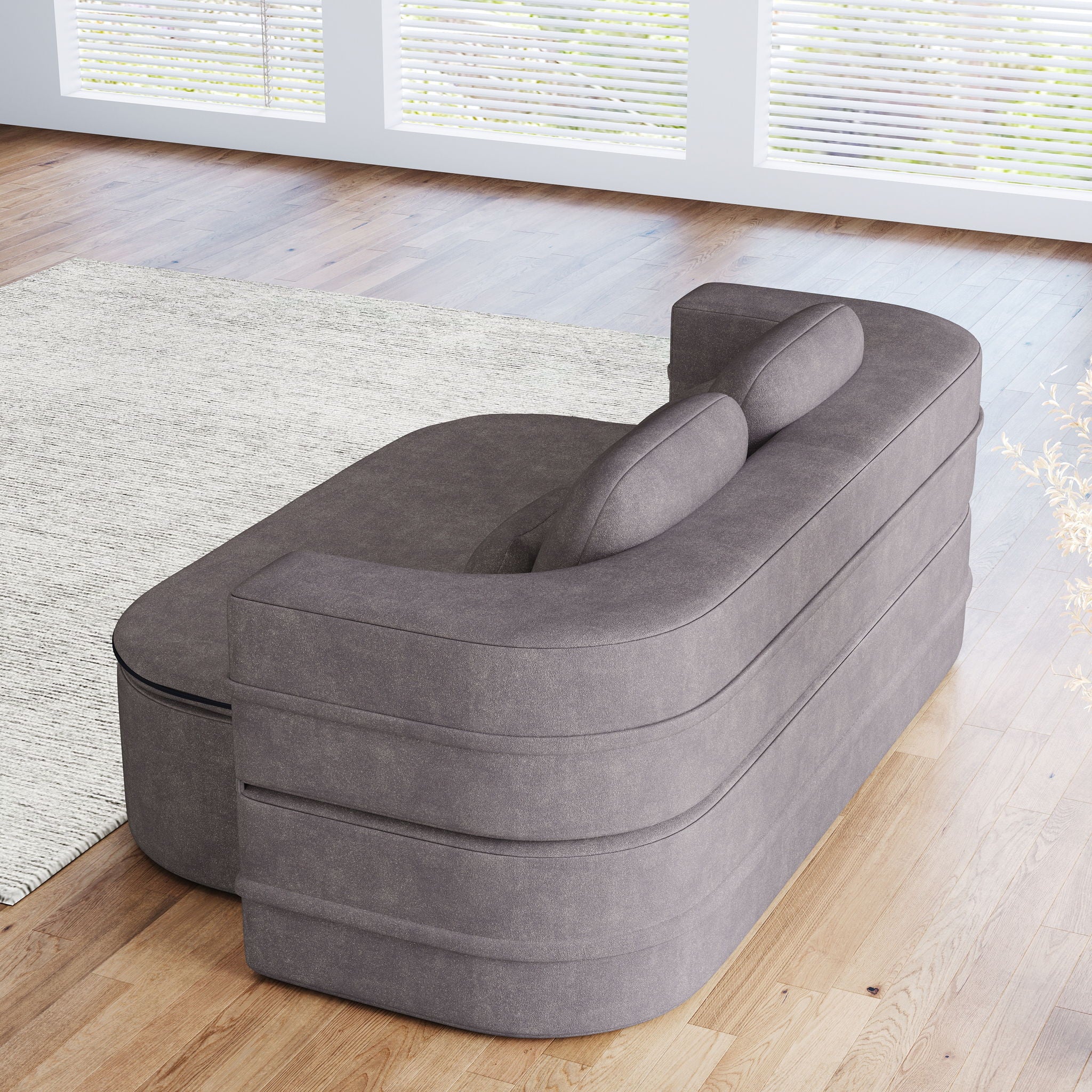 2 In 1 Foldable Sofa Bed With Multi Functional Blanket, Floor Lounge Sofa