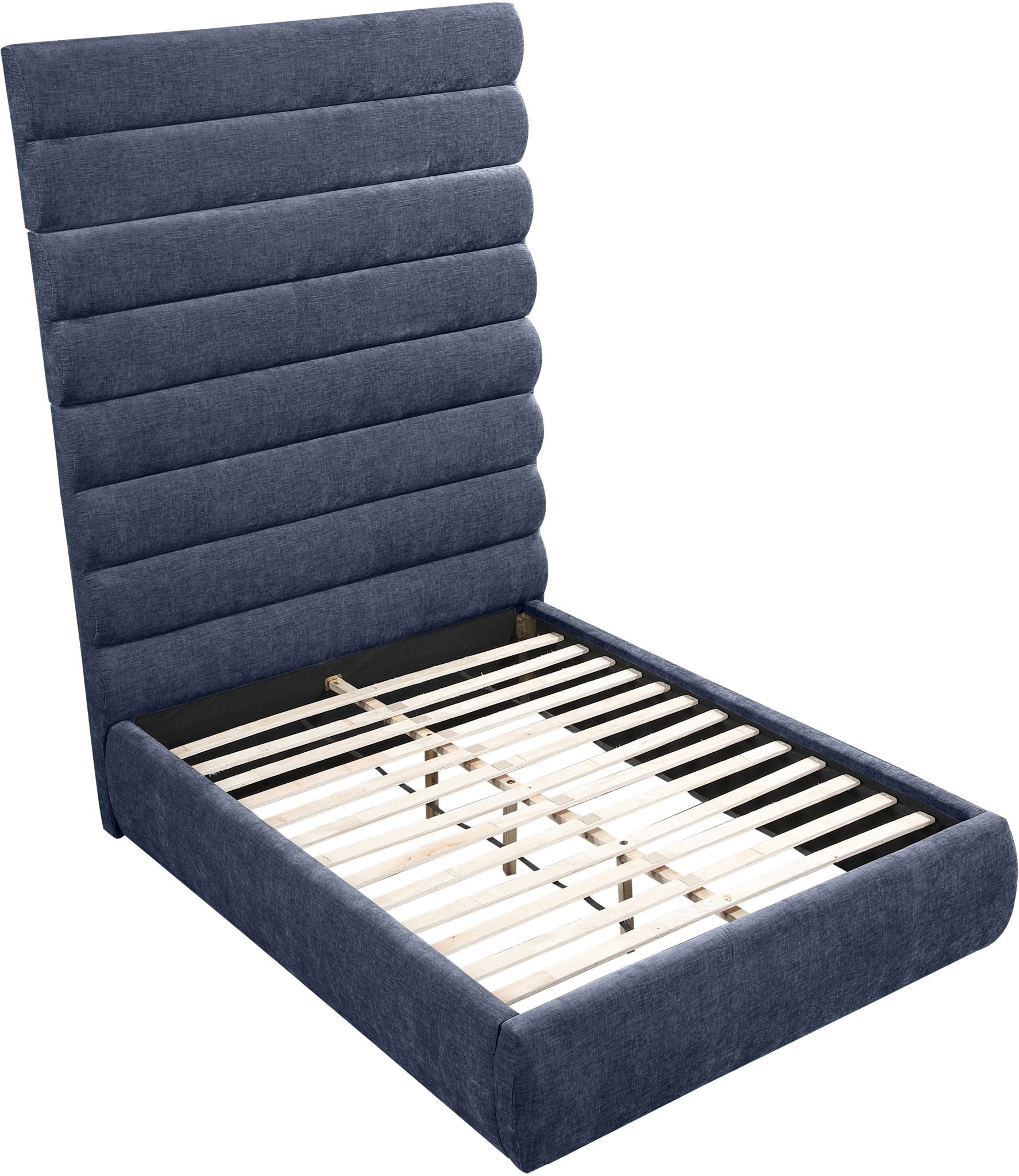 Adam - Chenille Fabric Bed With 89" Headboard