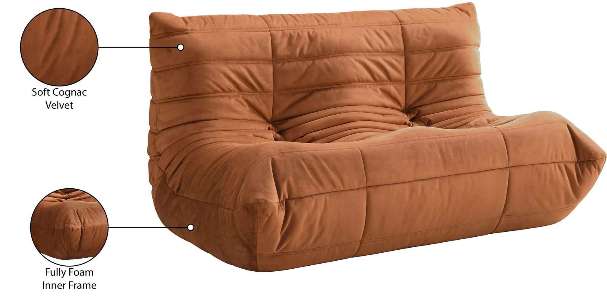 Relax - Velvet 54.75" Upholstered Loveseat