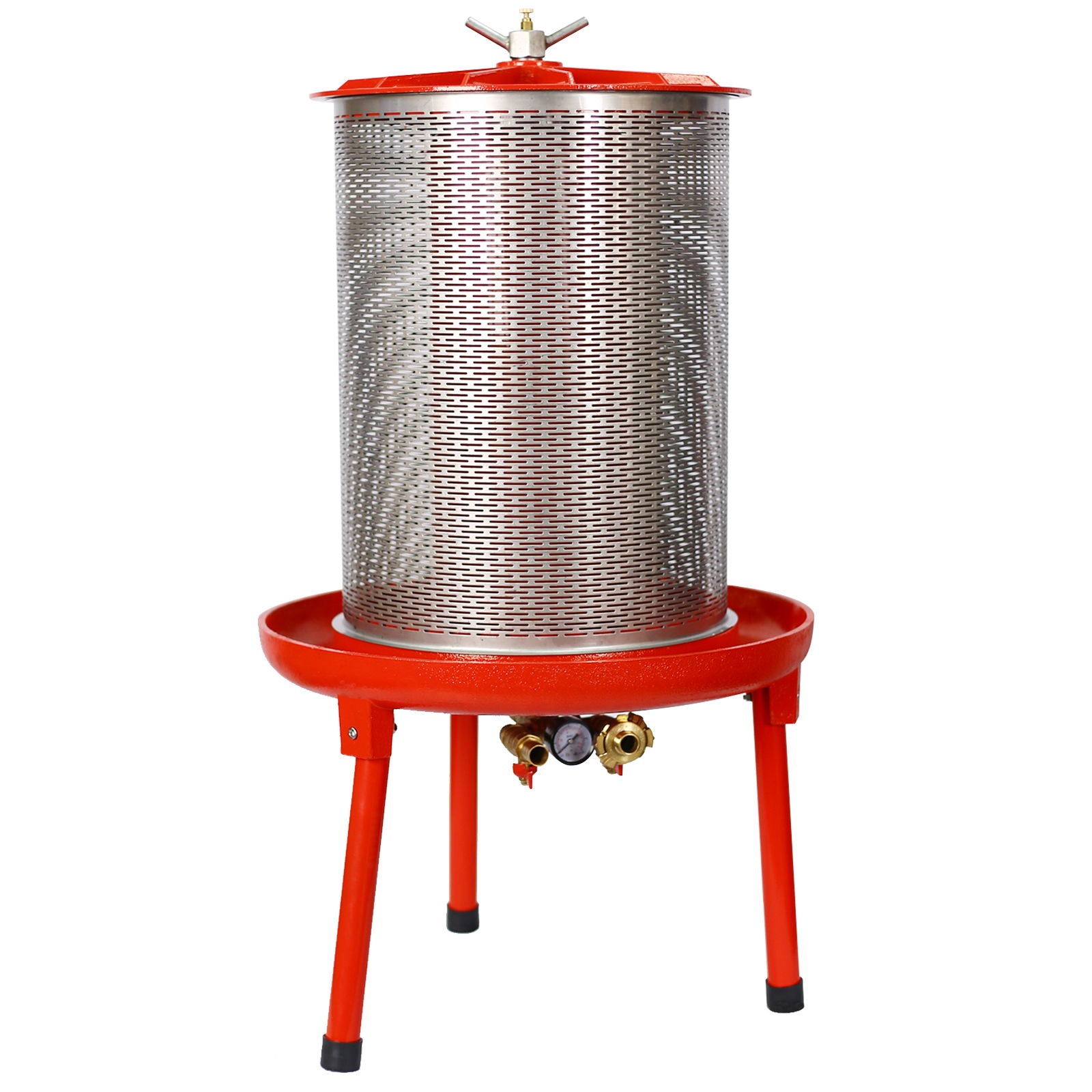 Hydraulic Fruit Wine Press With Apple Crusher, Water-Powered Cider Wine Press - Green