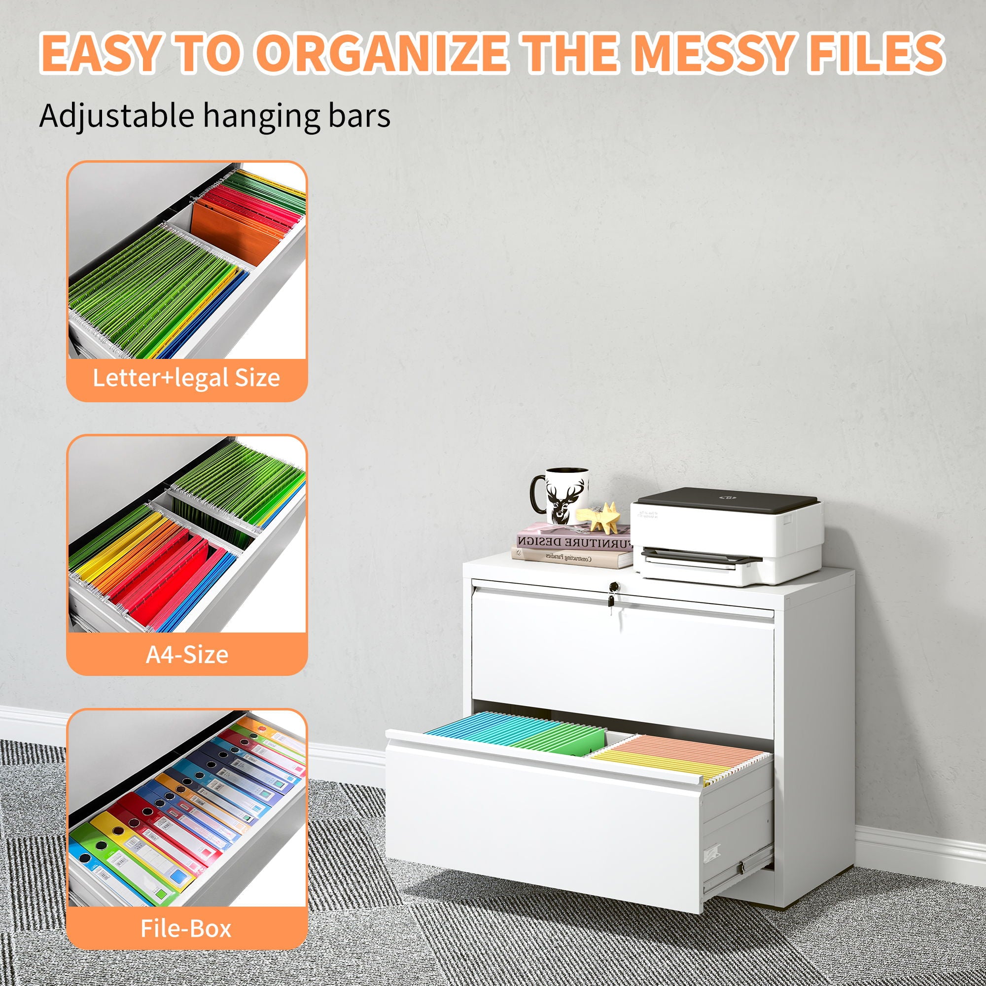 Premium Drawer Metal Lateral File Cabinet With Lock