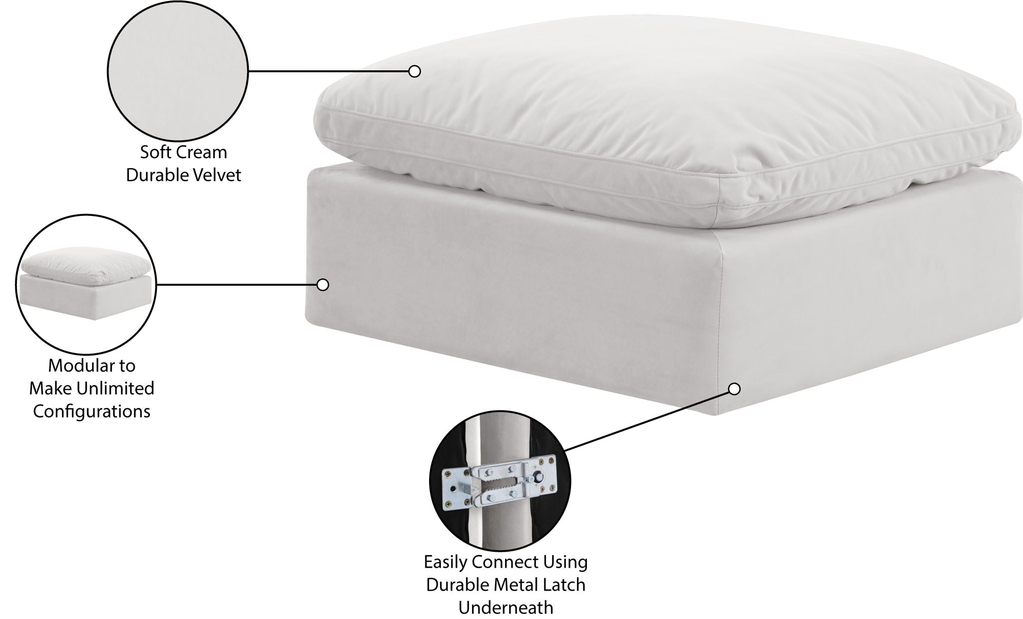 Indulge - Velvet Ottoman