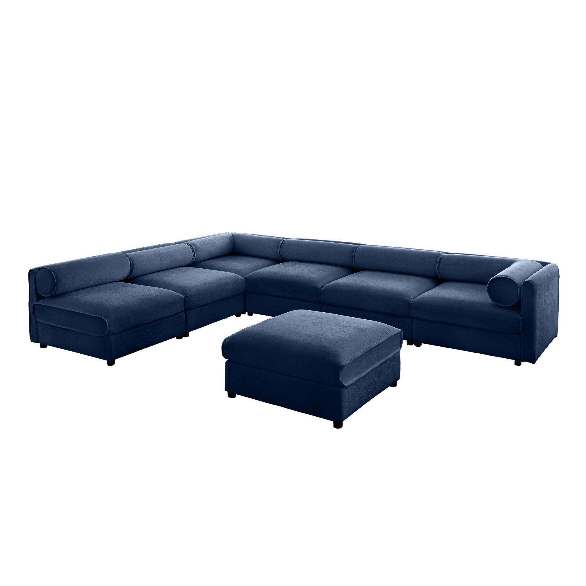 Modern Modular Sectional Sofa With Storag, Contemporary Cylindrical Design