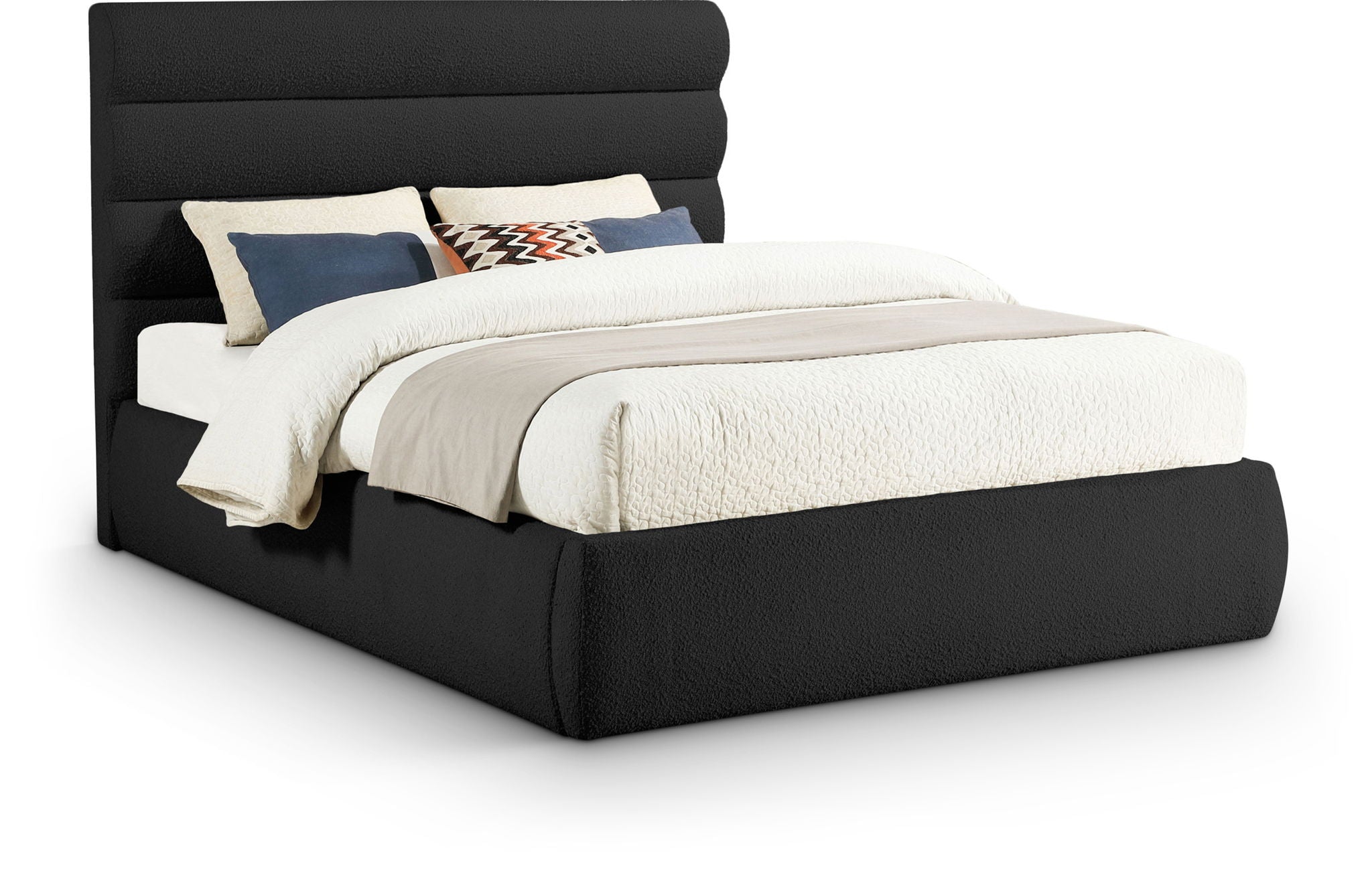 Adam - Boucle Fabric Bed With 52" Headboard