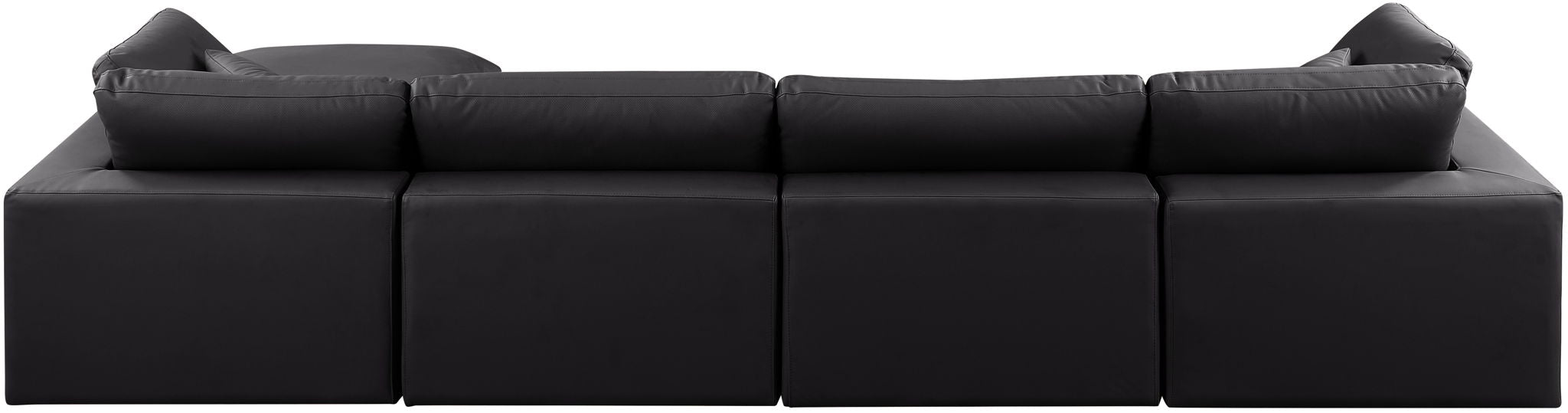 Comfy - 5 Piece Faux Leather Modular Sectional With Chaise