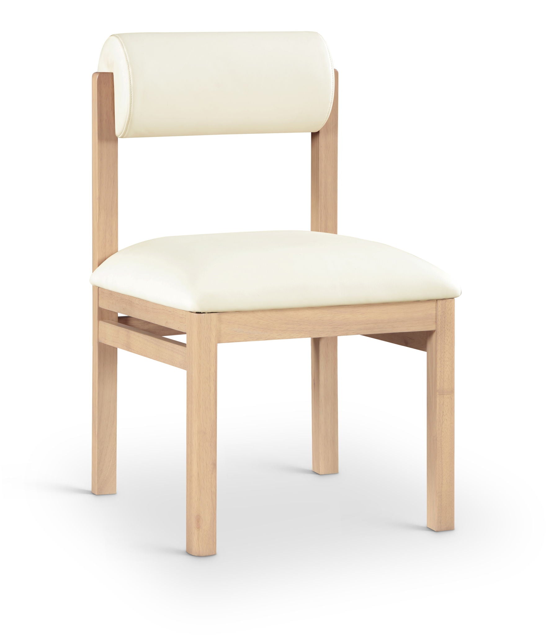 Roundhill - Faux Leather Dining Chair (Set of 2) - Natural Frame