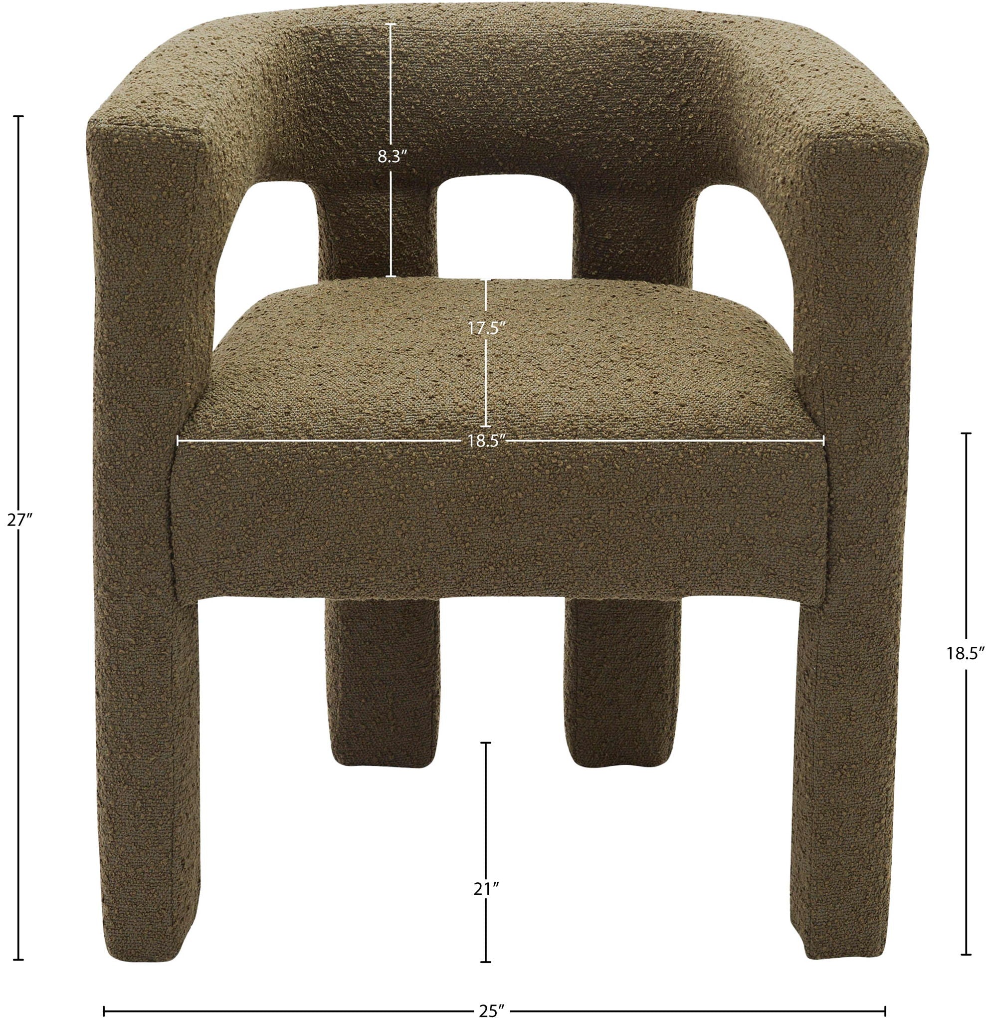 Athena - Boucle Fabric Dining Chair