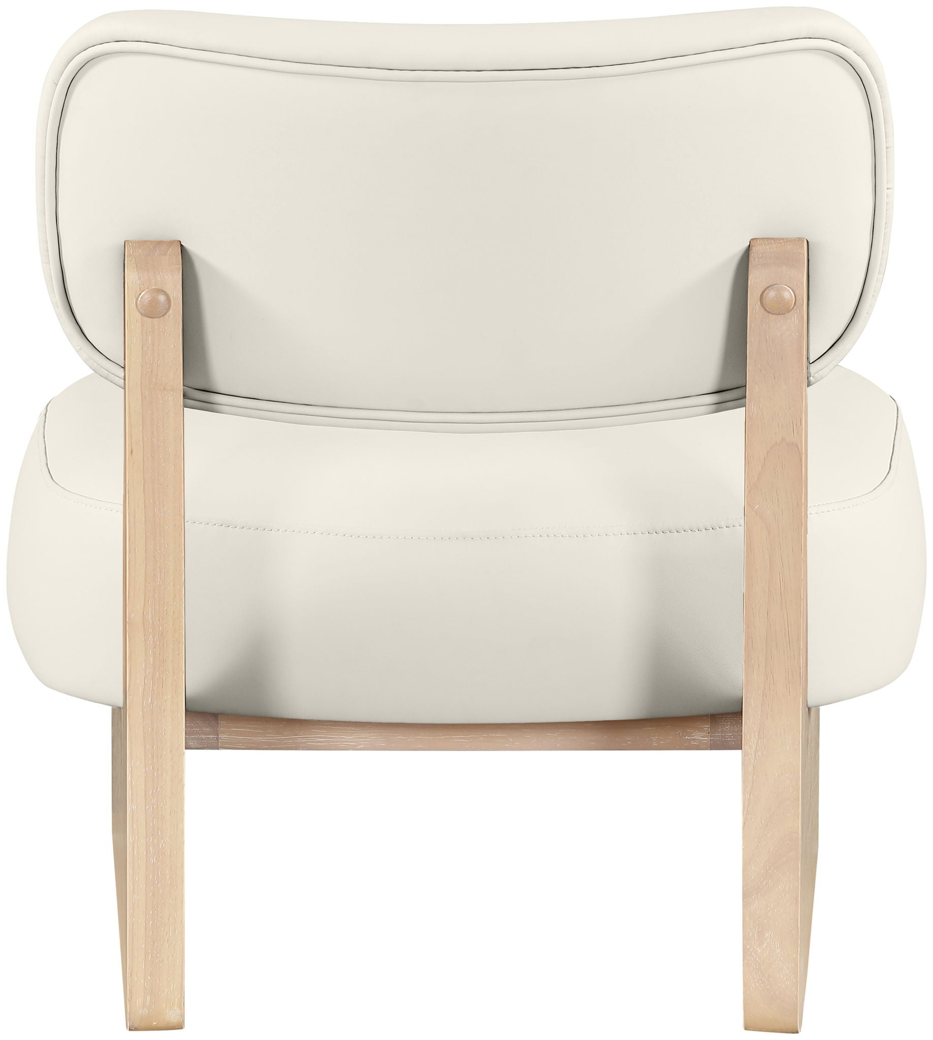 Vetra - Vegan Leather Upholstered Accent Chair With Natural Base