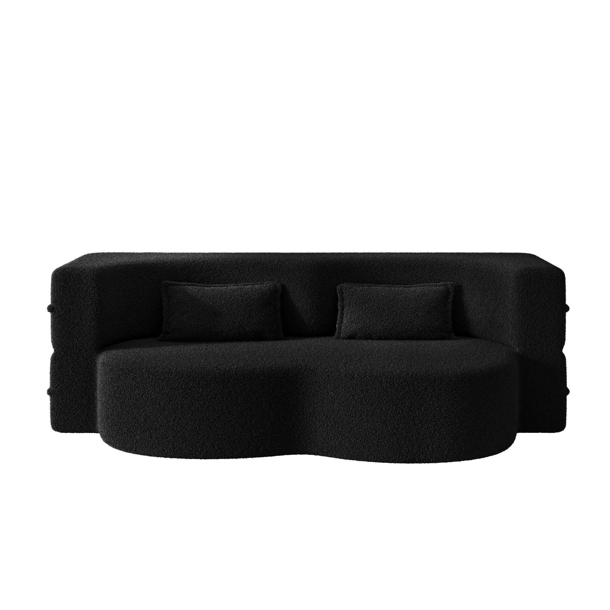 Modern Floor Sofa With 2 Pillows, Twin Size For Living Room
