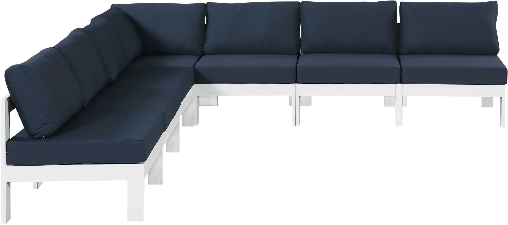 Nizuc - Outdoor Patio 7 Piece Modular Sectional With White Frame