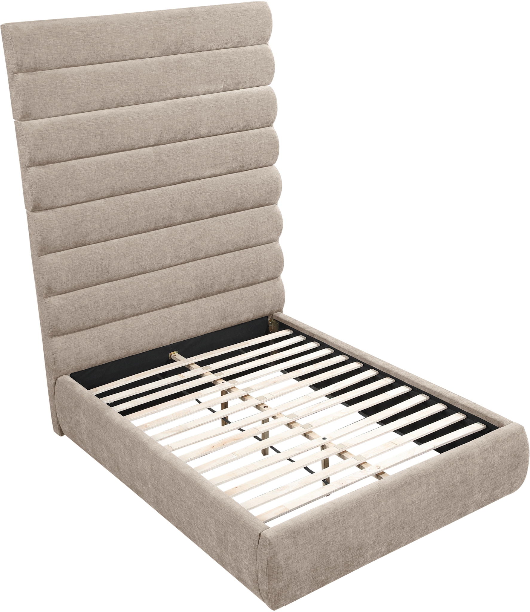 Adam - Chenille Fabric Bed With 89" Headboard