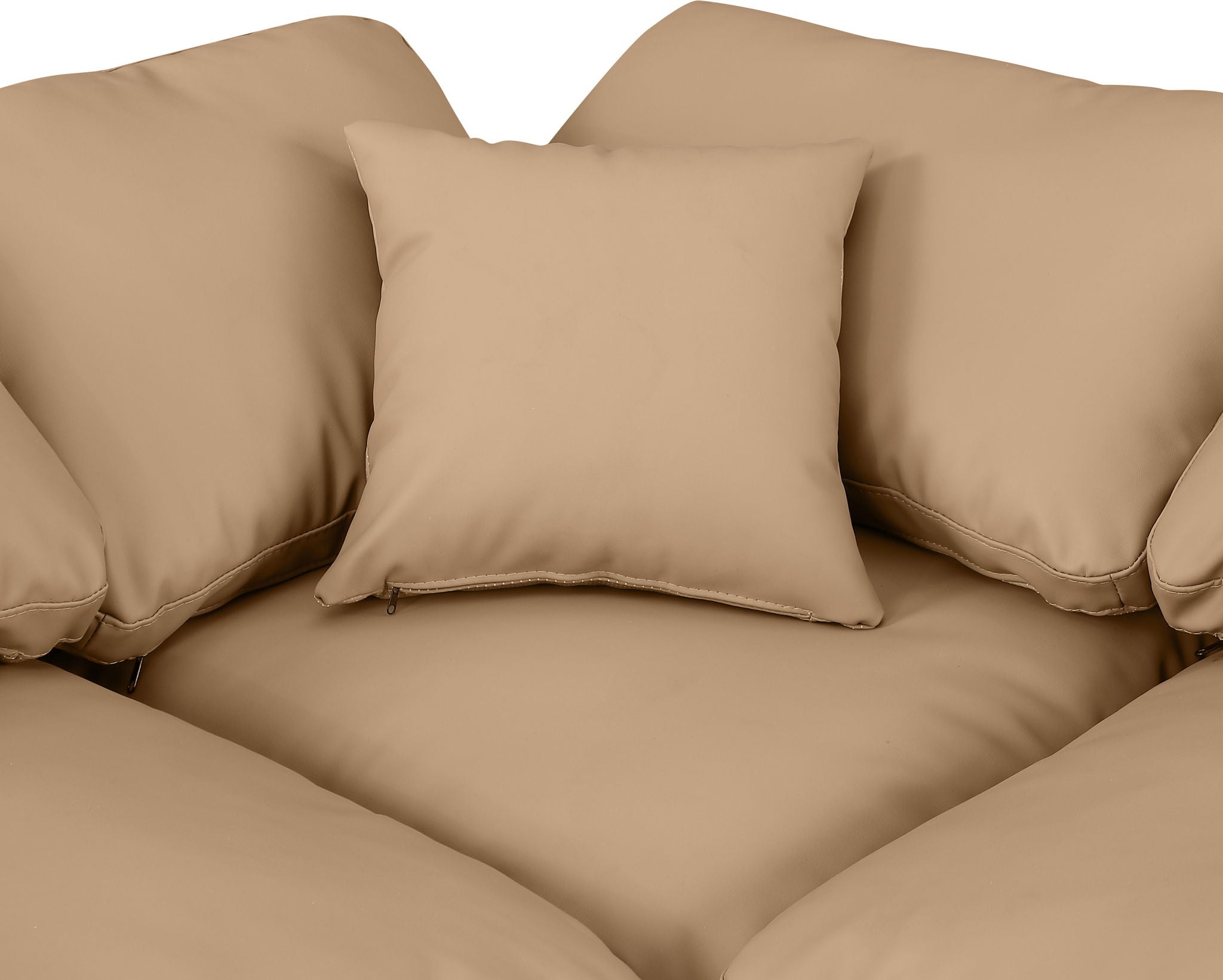 Indulge - Faux Leather 6 Piece Modular U-Shaped Sectional - Tan