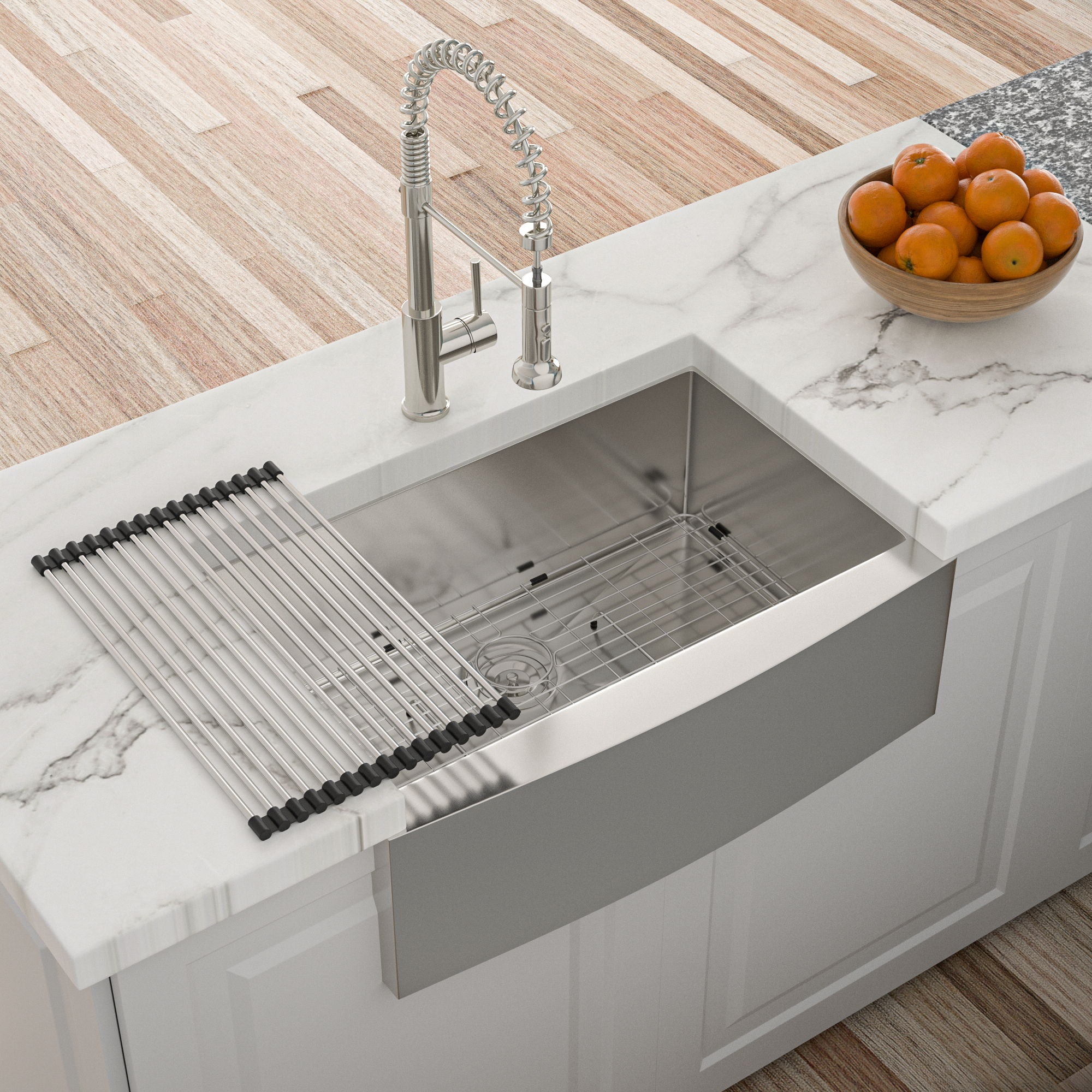 Farmhouse Kitchen Sink Stainless Steel Apron Front