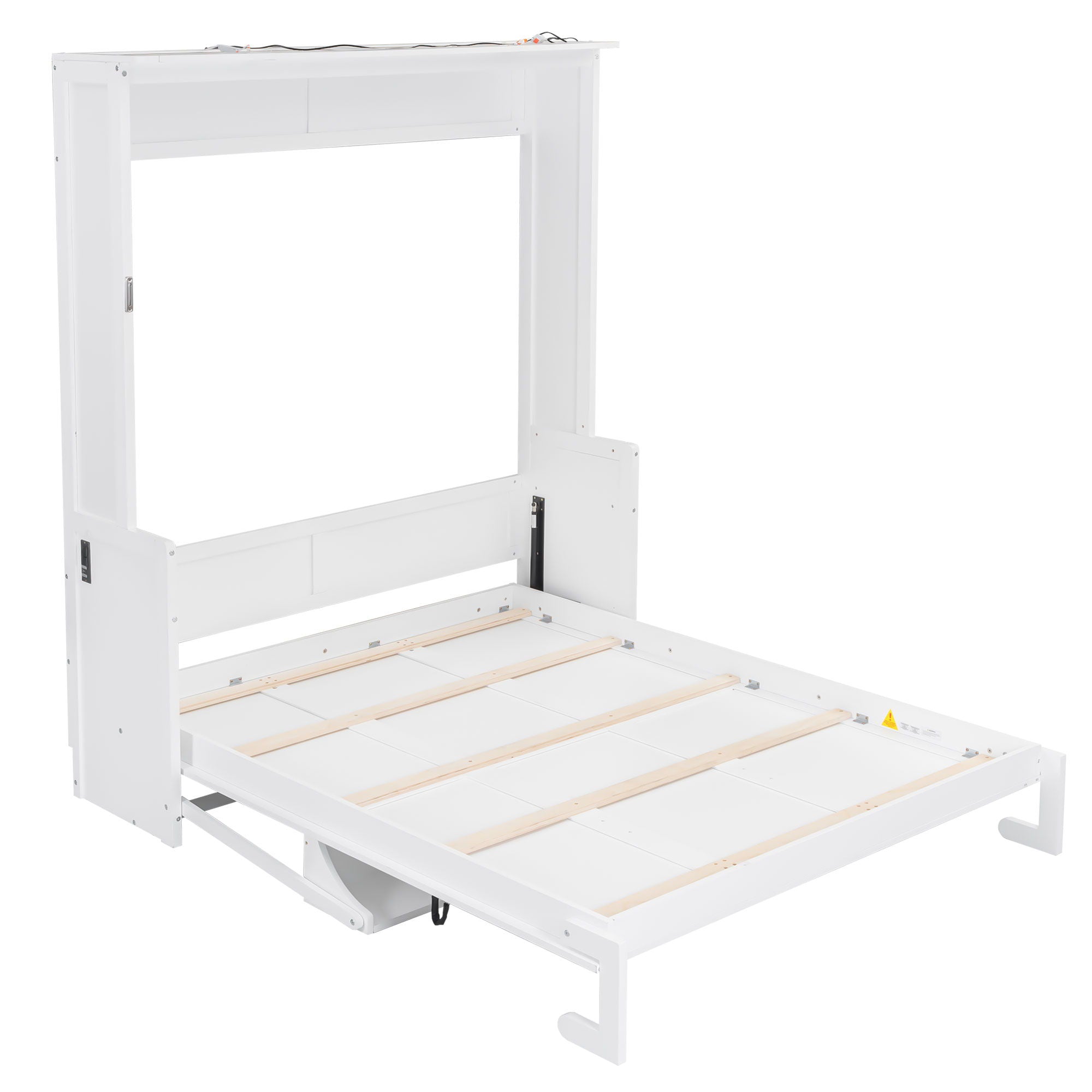 Murphy Bed With Desk, LED Lights & USB Charging Station
