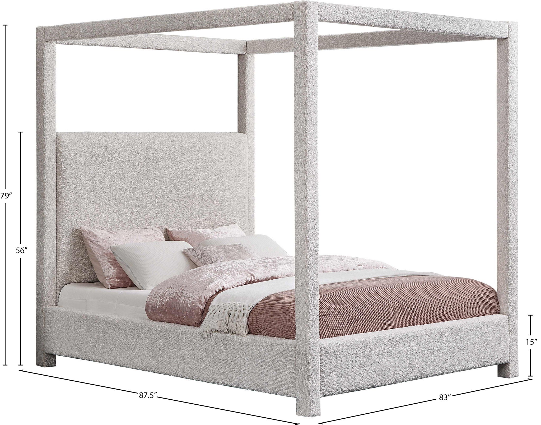 Eden - Boucle Fabric Upholstered Bed