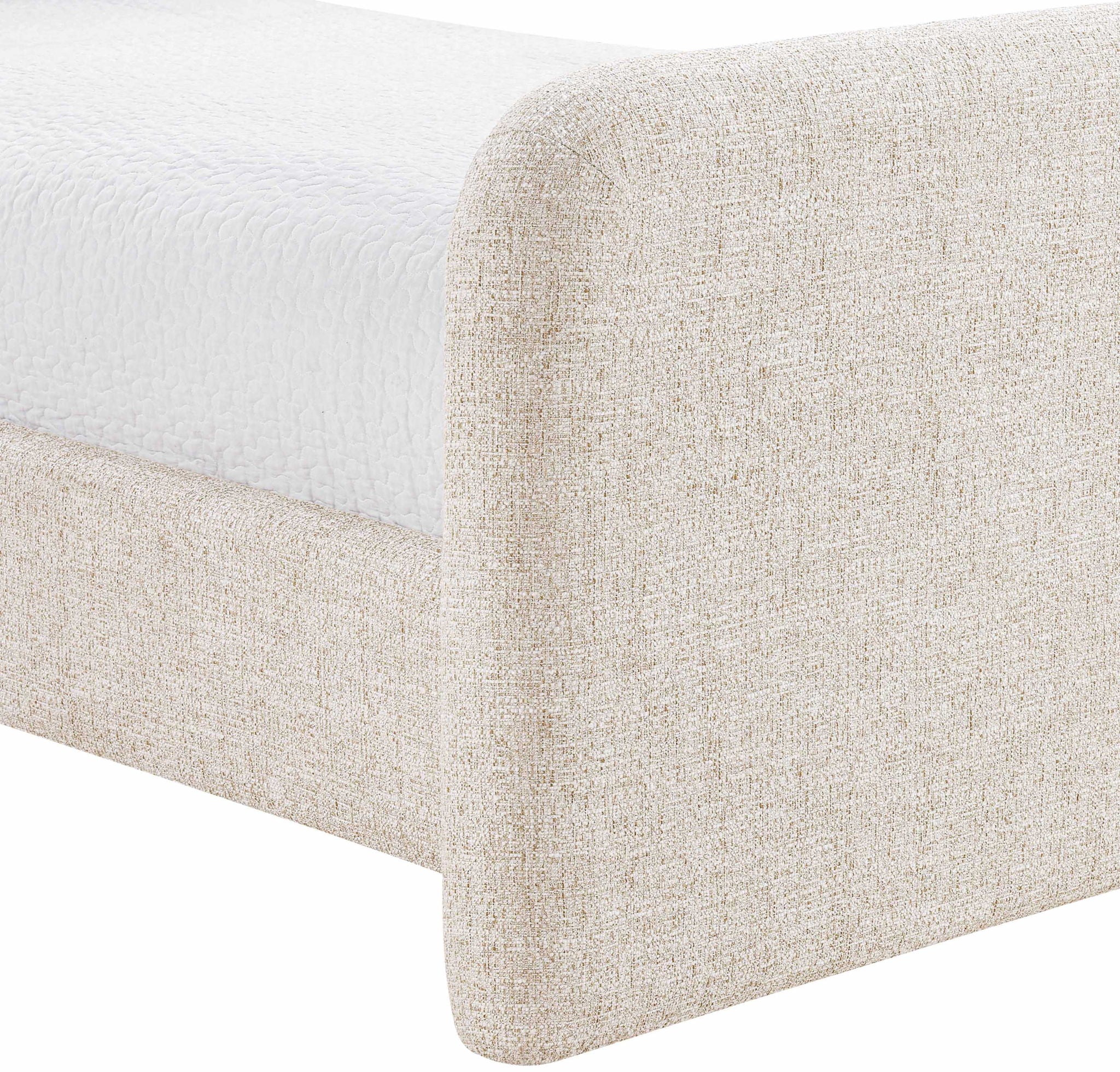 Fira - Linen Textured Fabric Upholstered Bed