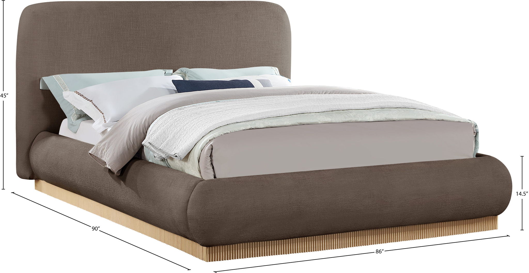Rigby - Linen Bed With Natural Base