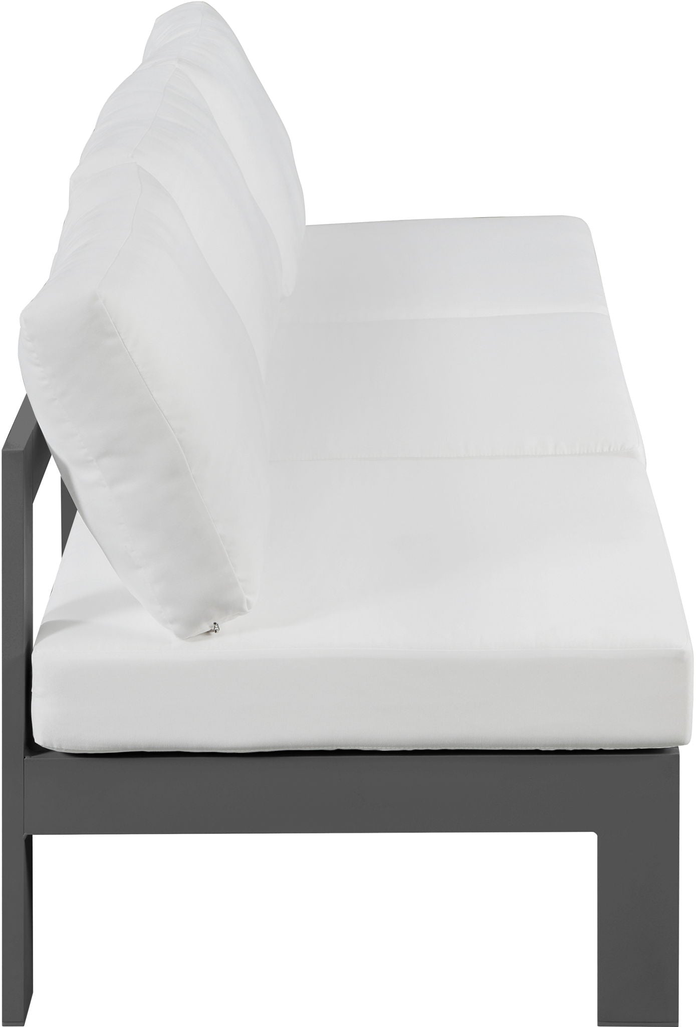 Nizuc - Outdoor Patio 3 Seat Armless Modular Sofa With Gray Frame