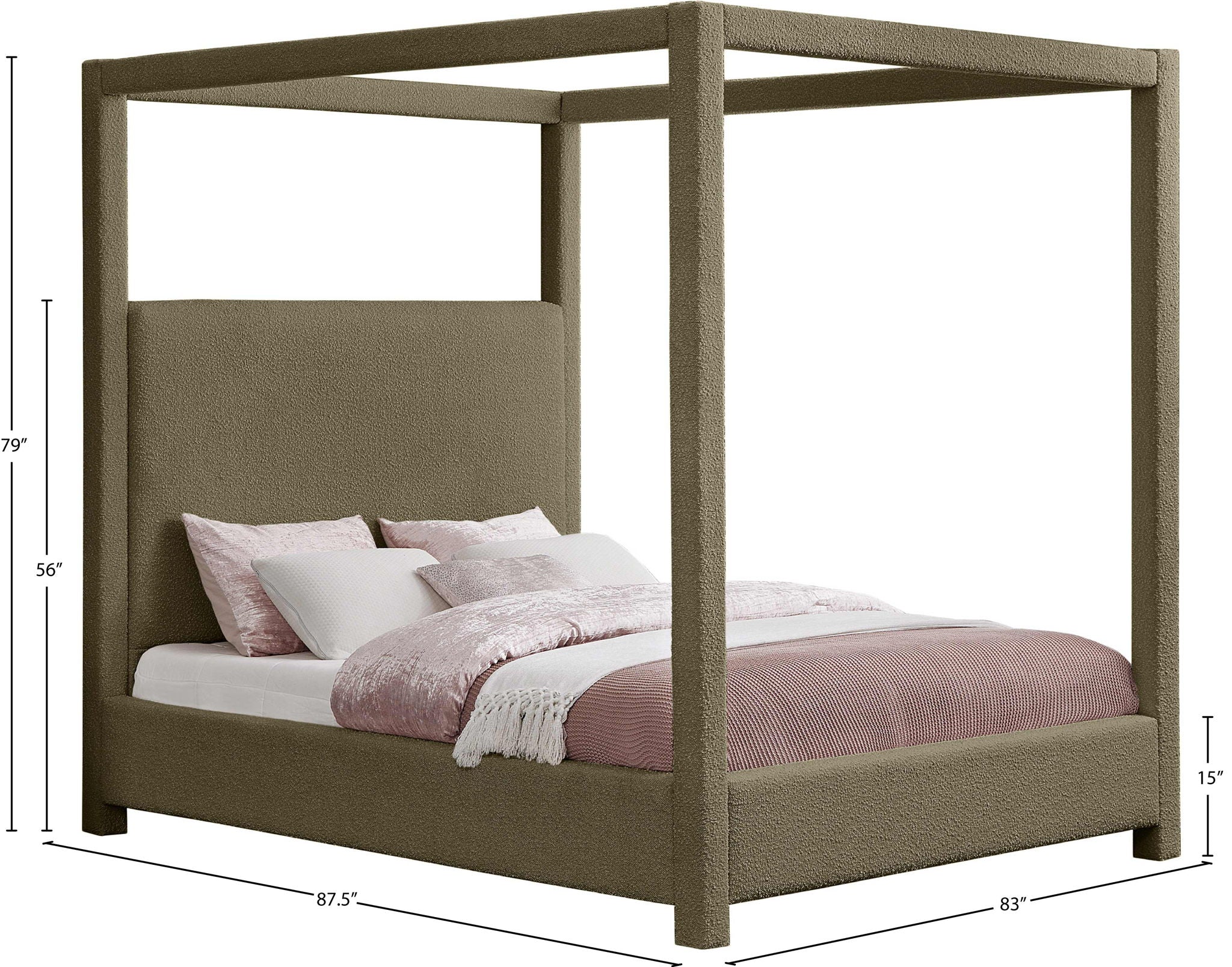 Eden - Boucle Fabric Upholstered Bed