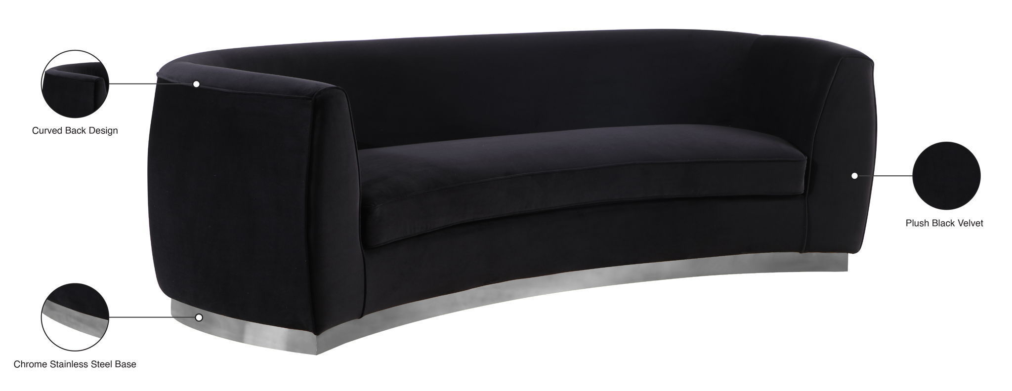 Julian - Sofa with Chrome Base