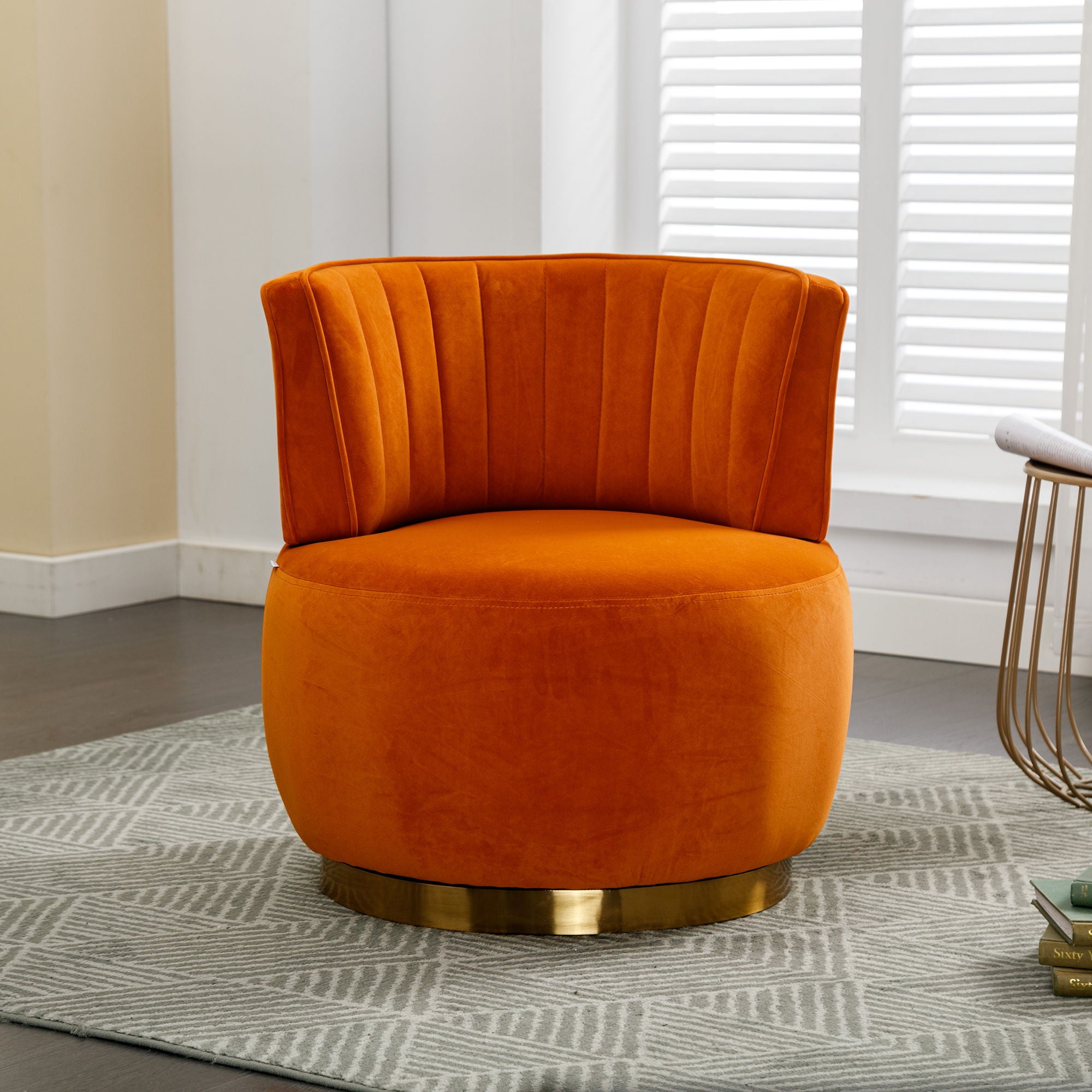 360 Degree Swivel Cuddle Barrel Accent Sofa Chair