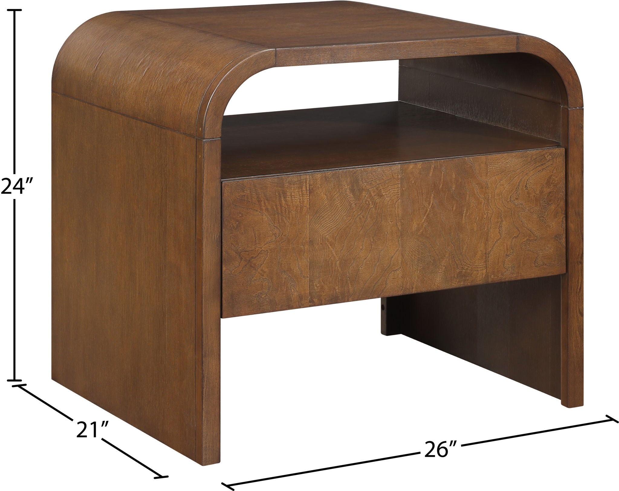 Giada - Solid Wood And Veneer Nightstand