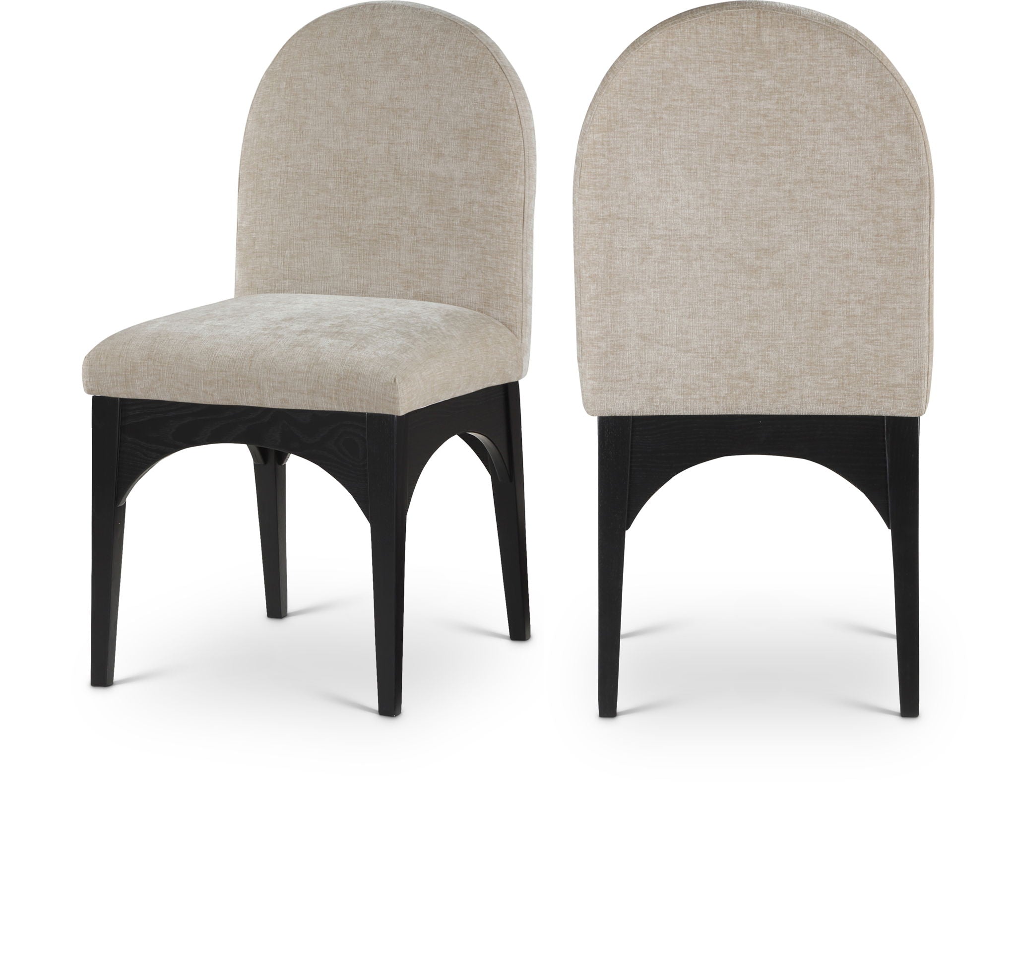 Waldorf - Chenille Dining Side Chair With Black Legs