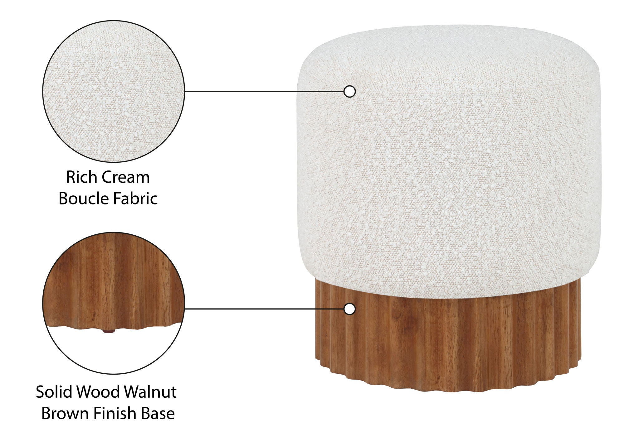 Veranda - Ottoman / Stool With Brown Base