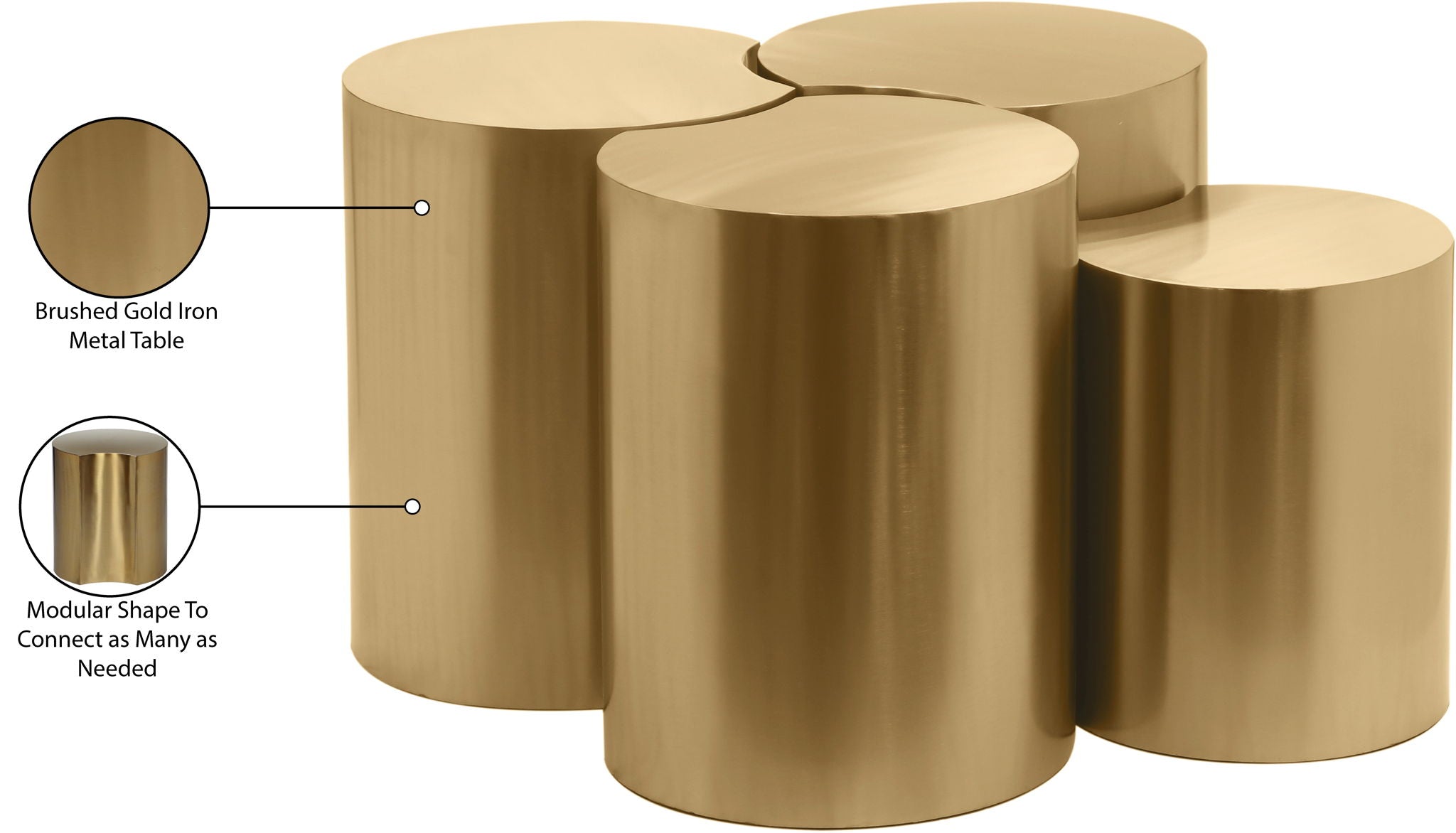 Dimple - 20" 4 Piece Modular Coffee Table