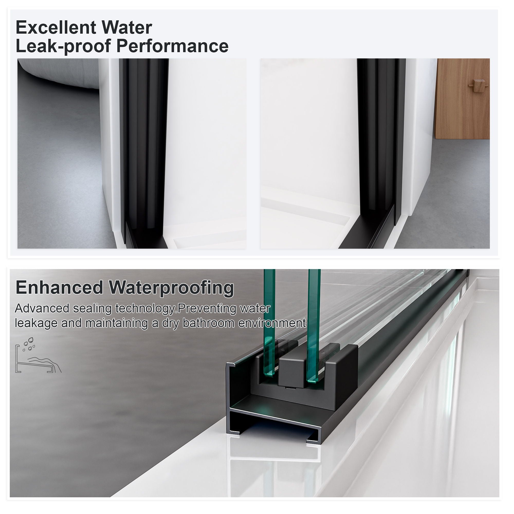 Modern Semi Frameless Double Sliding Shower Door