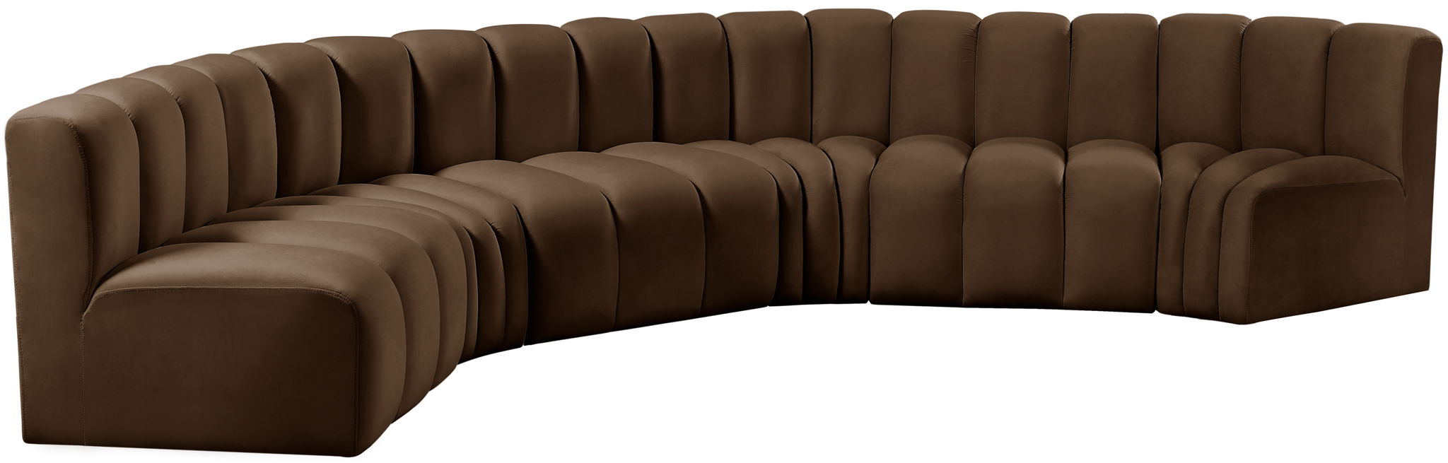 Arc - Velvet 6 Piece U-Shaped Modular Sofa