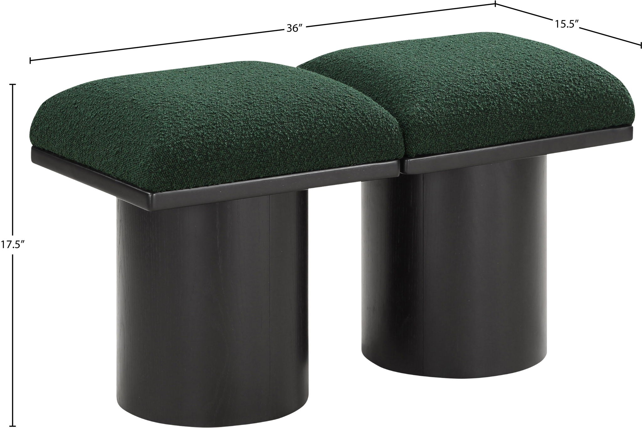 Pavilion - 2 Piece Modular Bench With Black Base